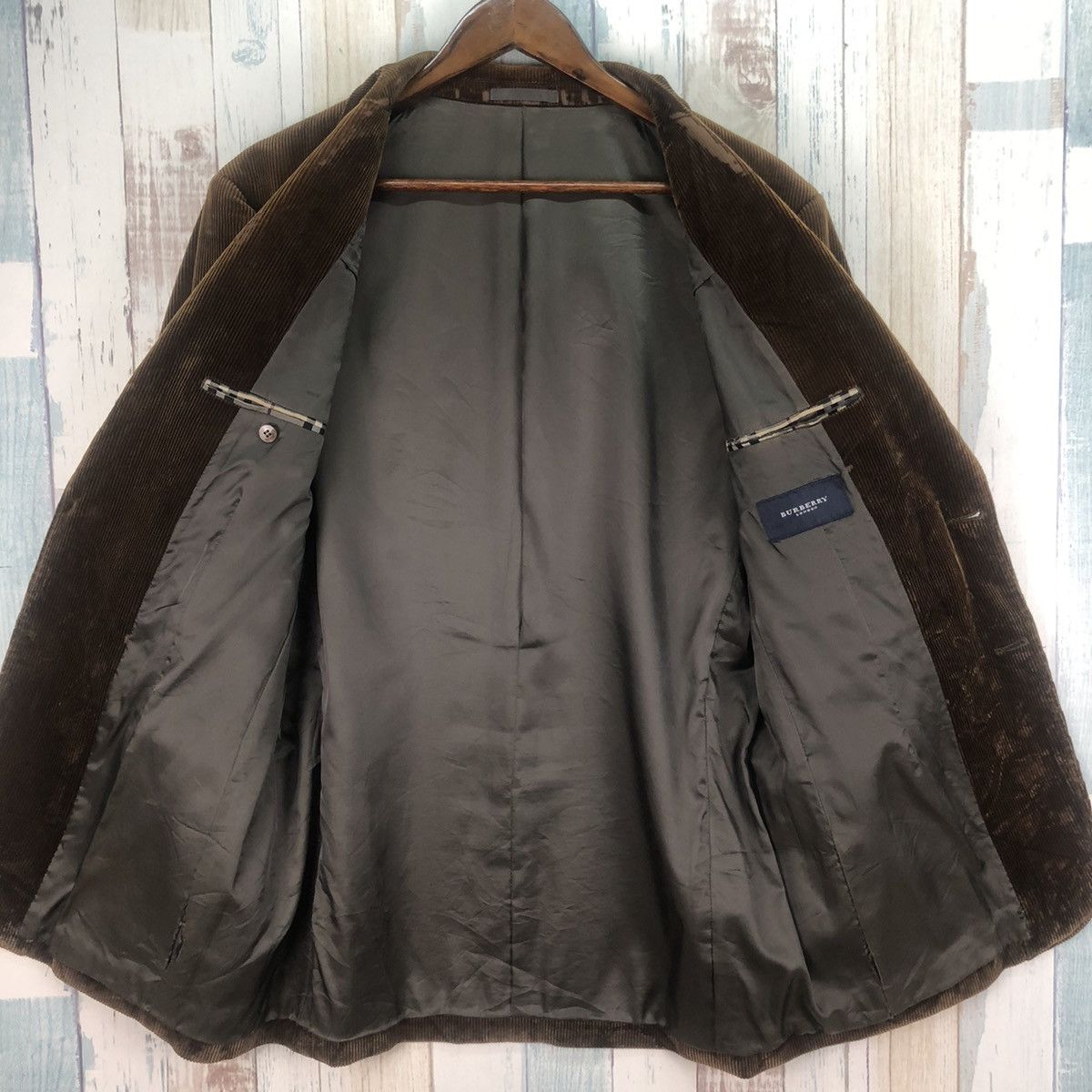 Burberry Vintage Burberry London Corduroy Blazers Size US L / EU 52-54 / 3 - 3 Thumbnail
