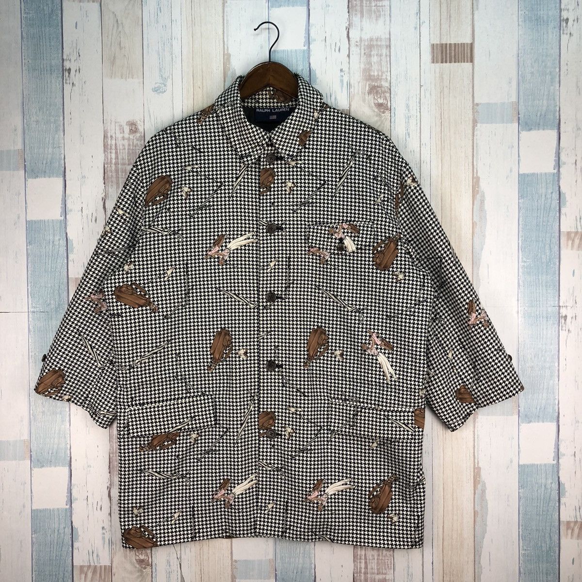 Vintage 90s Polo Ralph Laurent Sport Fullprint Satin Jacket