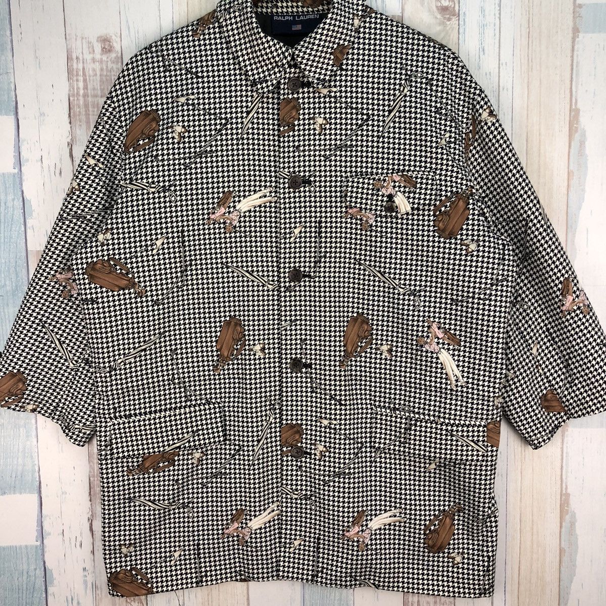 Polo Ralph Lauren Vintage 90s Polo Ralph Laurent Sport Fullprint Satin Jacket Size US XL / EU 56 / 4 - 5 Thumbnail