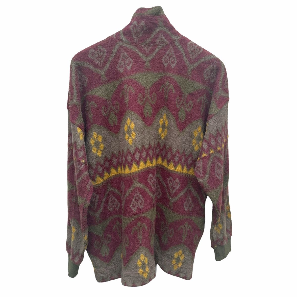 Native × Vintage 💥80s NAVAJO FIELD BUTTER FLEECE HALFZIP SWEATER Size US L / EU 52-54 / 3 - 5 Thumbnail