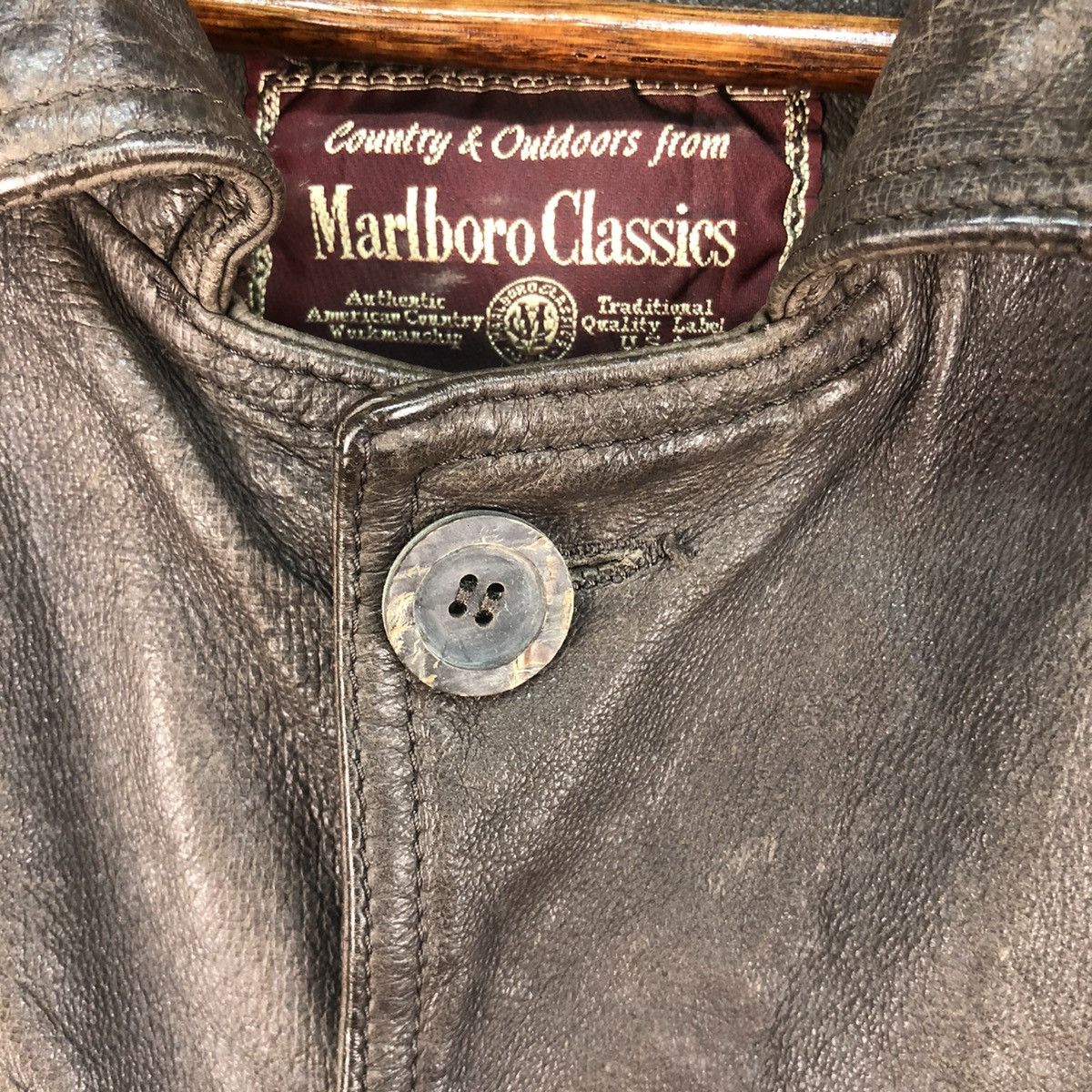 Genuine Leather Vintage 90s Marlboro Classic Leather Jacket Size US M / EU 48-50 / 2 - 10 Thumbnail