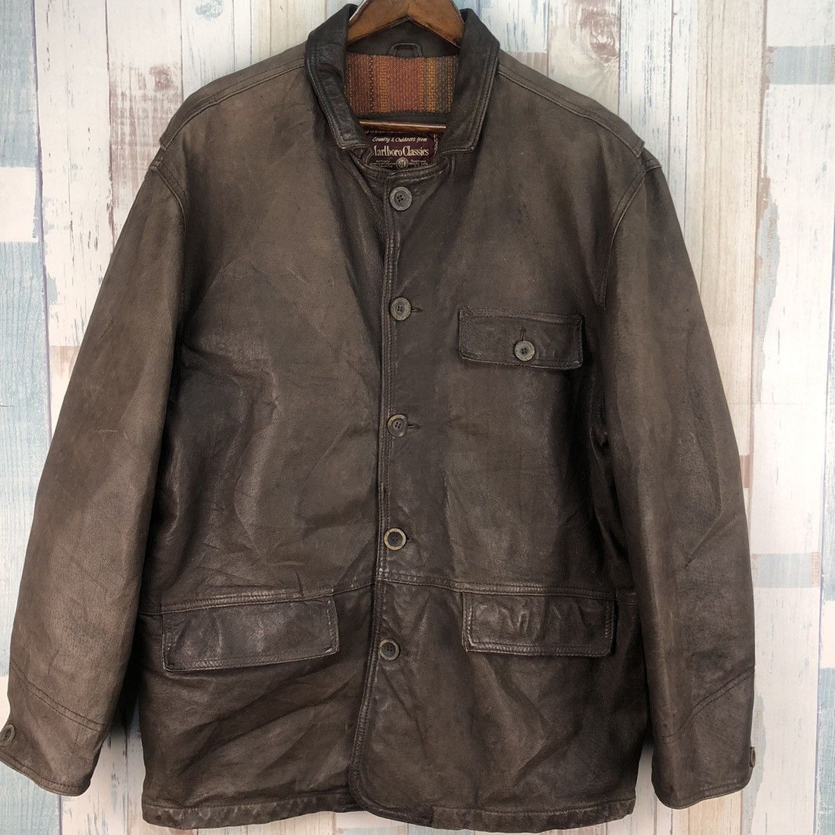 Genuine Leather Vintage 90s Marlboro Classic Leather Jacket Size US M / EU 48-50 / 2 - 5 Thumbnail