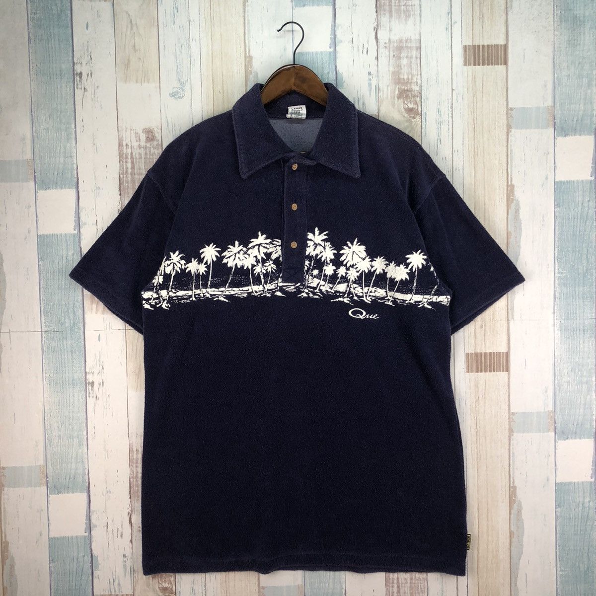 Vintage Vintage Que Hawaii Velvet Polo Shirt Size US L / EU 52-54 / 3 - 1 Thumbnail
