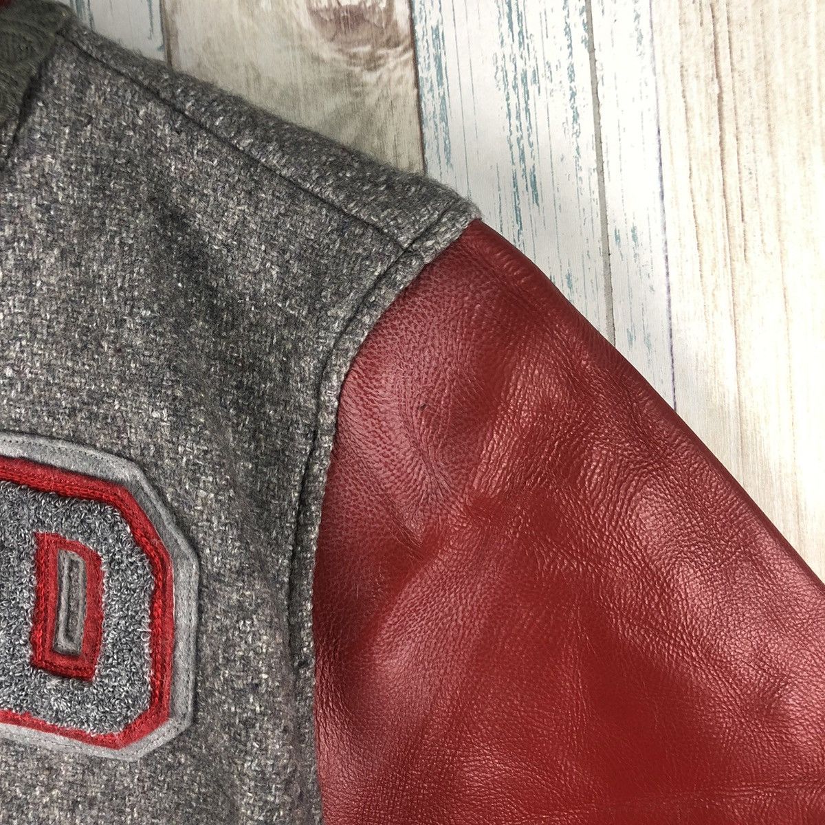 Vintage Vintage Varsity Jacket Leather Embroidery Logo For Kids Size US XXS / EU 40 - 7 Thumbnail