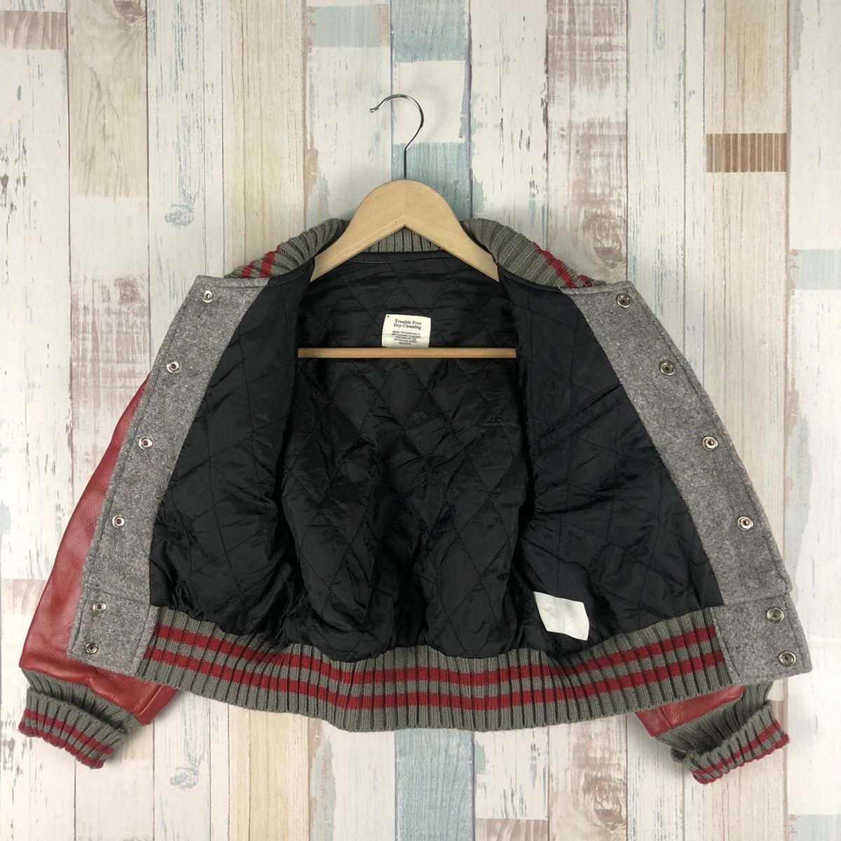 Vintage Vintage Varsity Jacket Leather Embroidery Logo For Kids Size US XXS / EU 40 - 3 Thumbnail