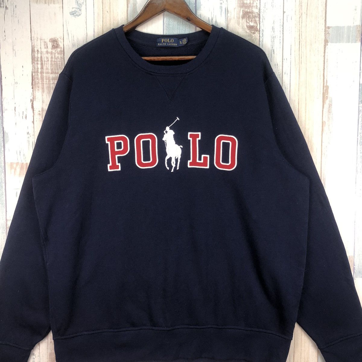 Polo Ralph Lauren Vintage Polo Ralph Laurent Big Logo Spell Out Sweatshirt Size US XL / EU 56 / 4 - 4 Thumbnail