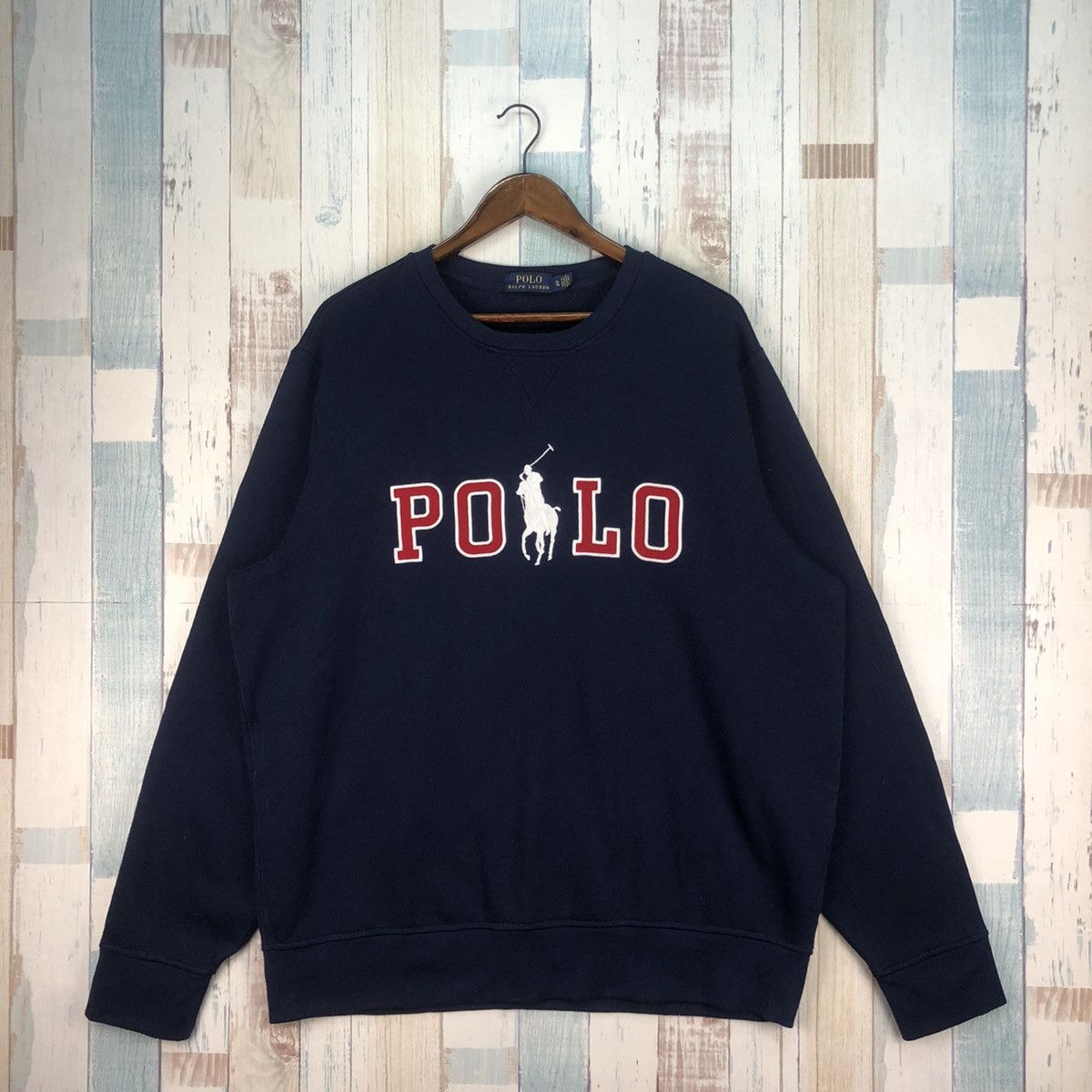 Polo Ralph Lauren Vintage Polo Ralph Laurent Big Logo Spell Out Sweatshirt Size US XL / EU 56 / 4 - 1 Thumbnail