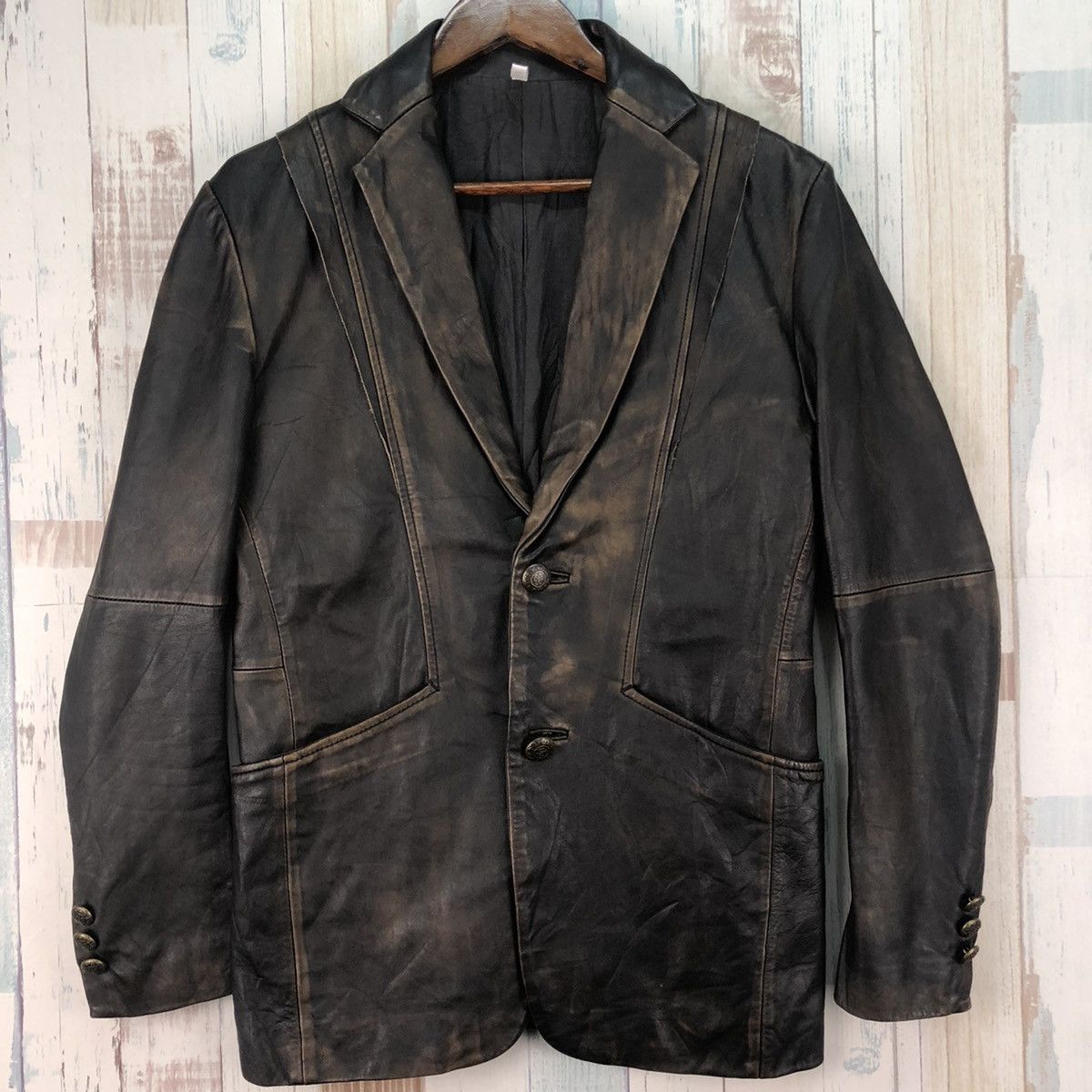 Genuine Leather Vintage Blazer Leather Jacket Rare Design Size US M / EU 48-50 / 2 - 4 Thumbnail