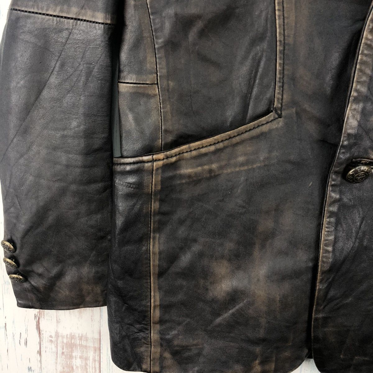 Genuine Leather Vintage Blazer Leather Jacket Rare Design Size US M / EU 48-50 / 2 - 6 Thumbnail