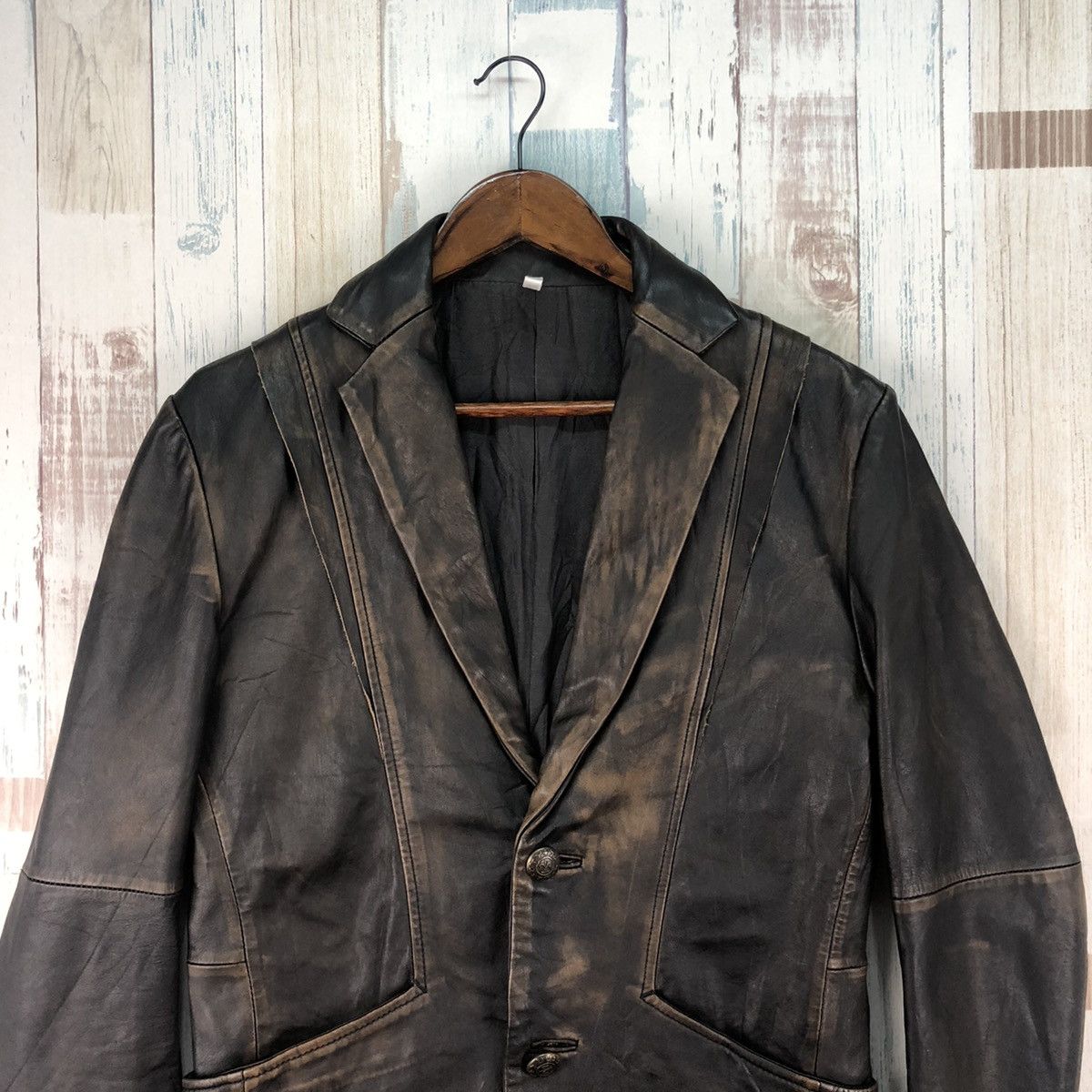 Genuine Leather Vintage Blazer Leather Jacket Rare Design Size US M / EU 48-50 / 2 - 3 Thumbnail