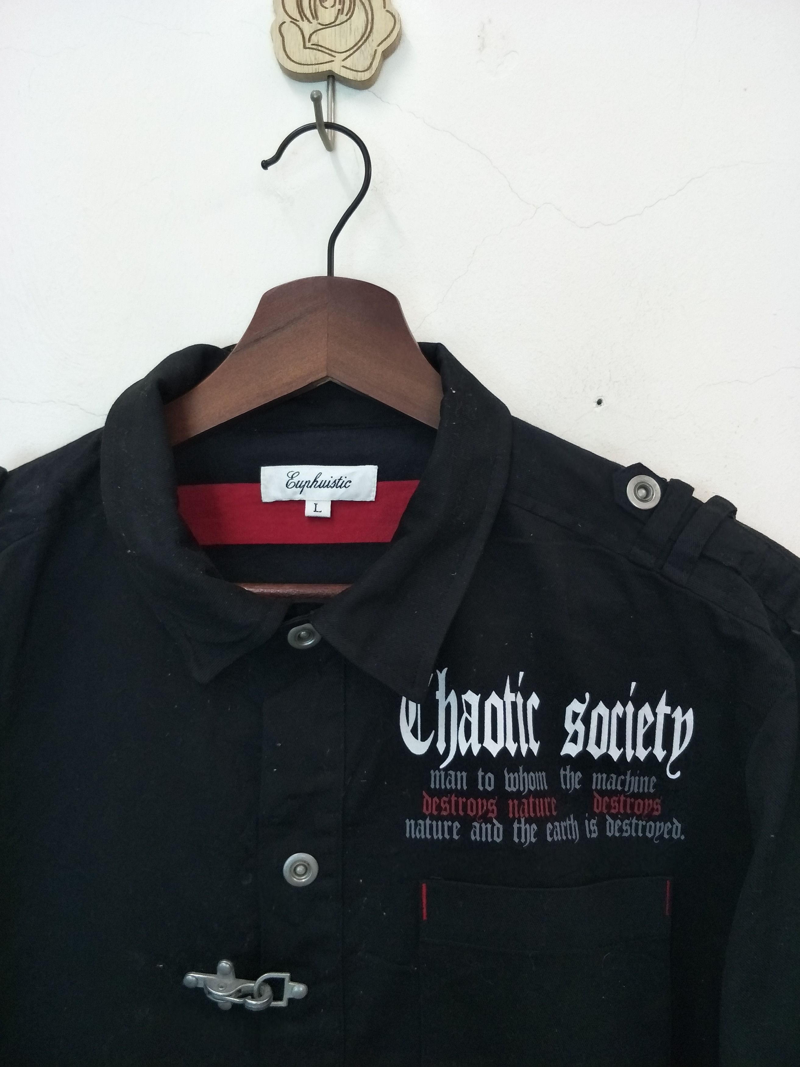 Japanese Brand Bondage Black Poem Shirt Chaos Destroy Inspired Punk Style Size US L / EU 52-54 / 3 - 3 Thumbnail