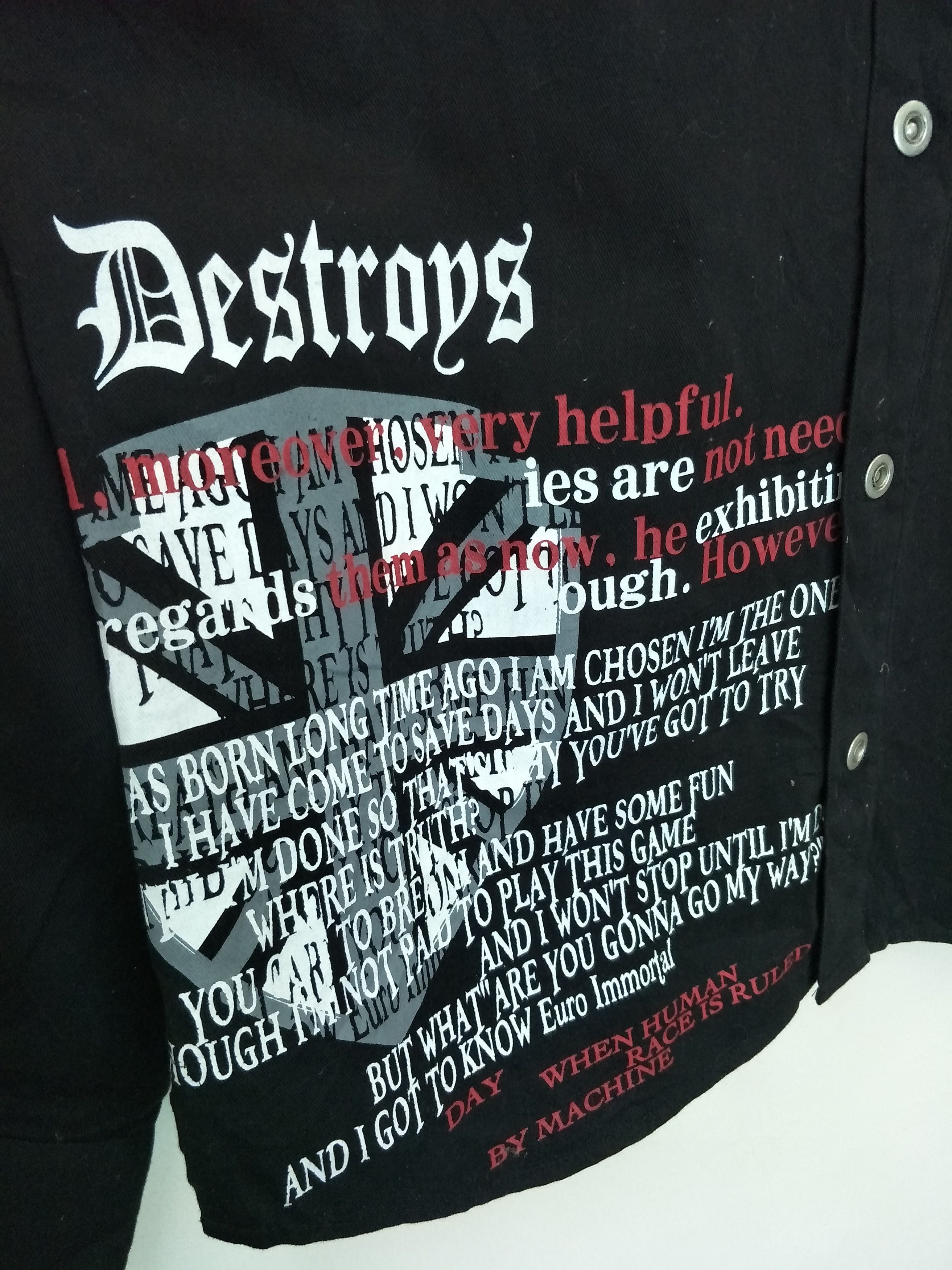 Japanese Brand Bondage Black Poem Shirt Chaos Destroy Inspired Punk Style Size US L / EU 52-54 / 3 - 4 Thumbnail