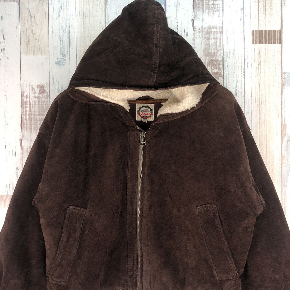 Vintage Vintage Keins Shearling Leather Jacket Size US L / EU 52-54 / 3 - 3 Thumbnail