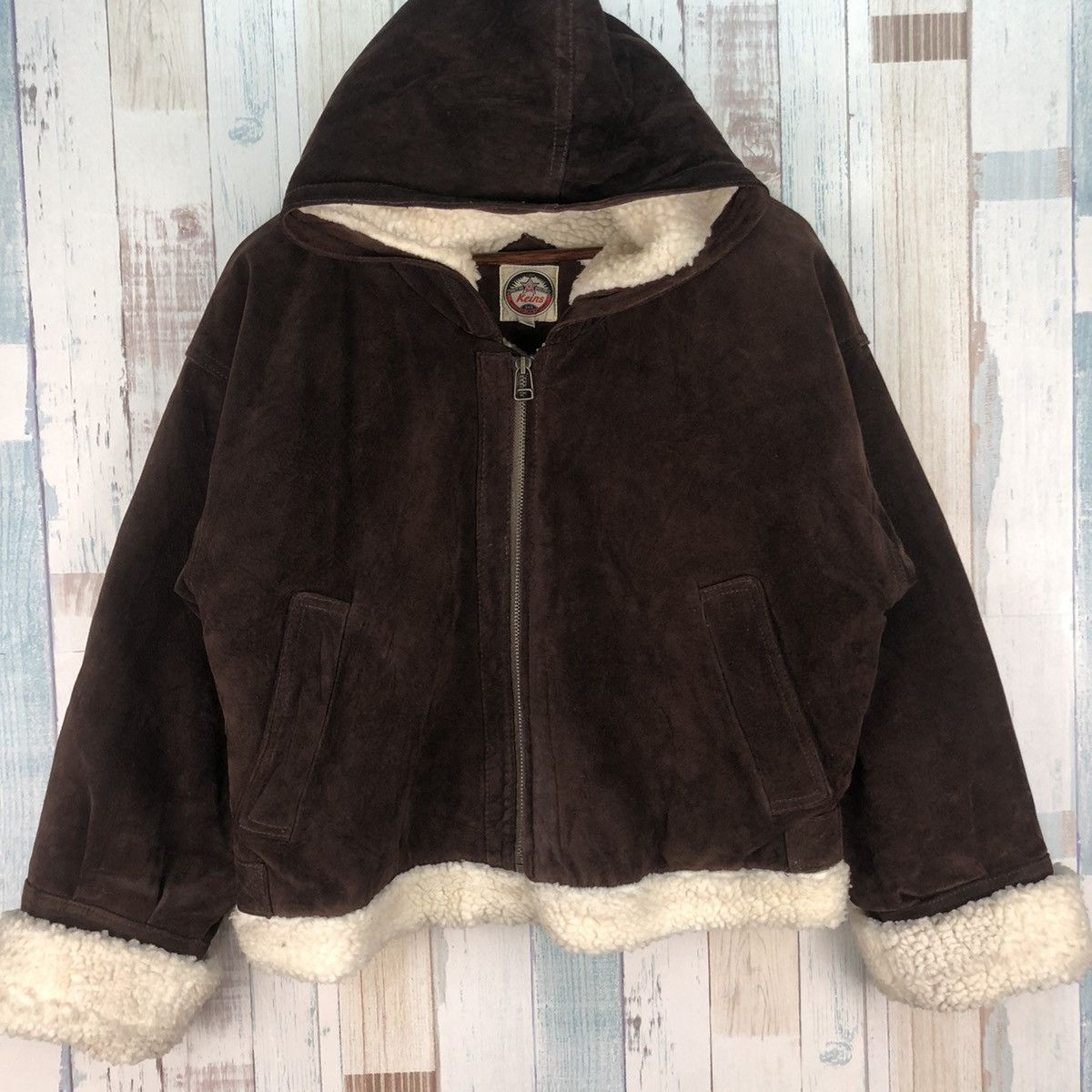 Vintage Vintage Keins Shearling Leather Jacket Size US L / EU 52-54 / 3 - 4 Thumbnail