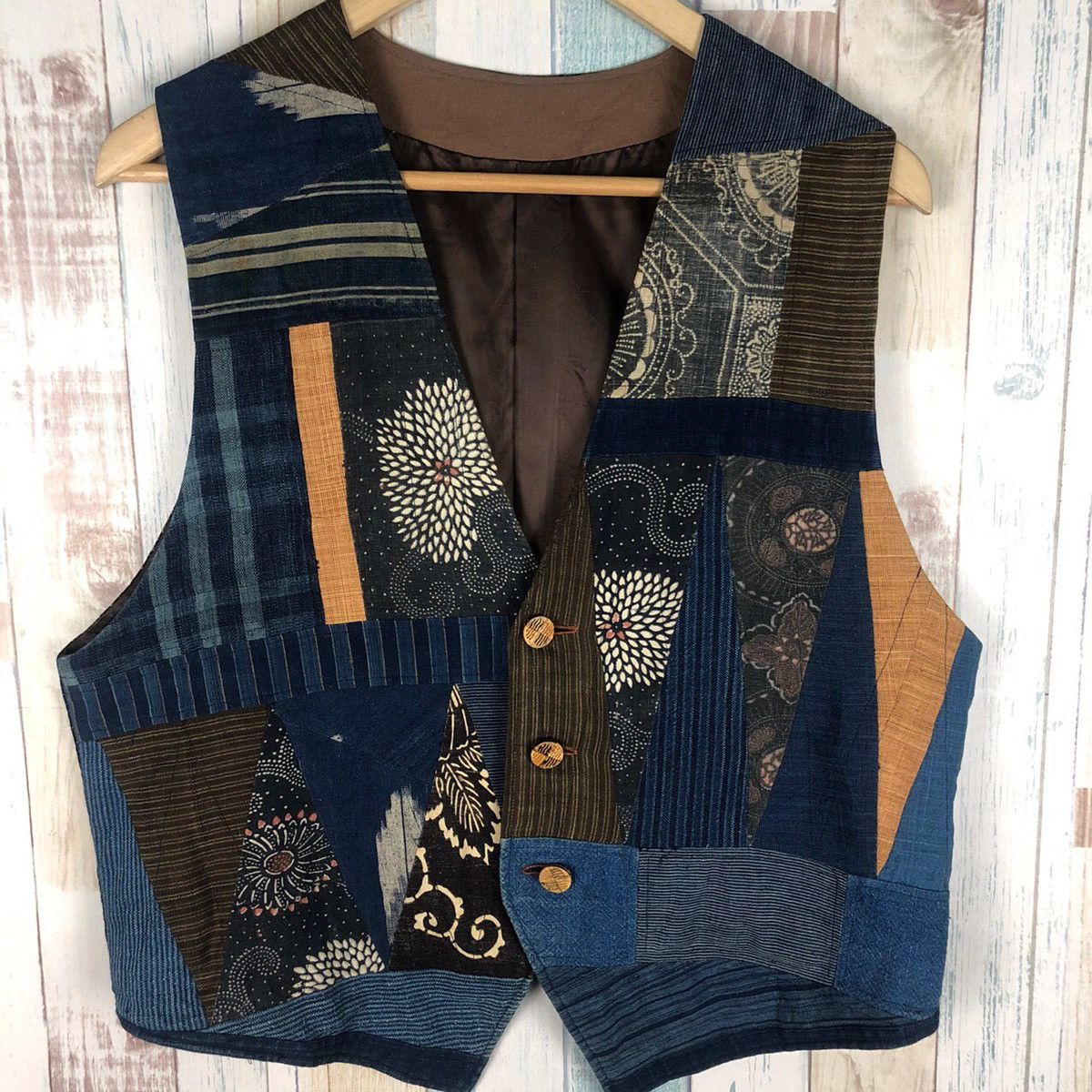 Indigo × Japanese Brand × Vintage Vintage Indigo Vest Patchwork Sashiko Boro Size US S / EU 44-46 / 1 - 3 Thumbnail
