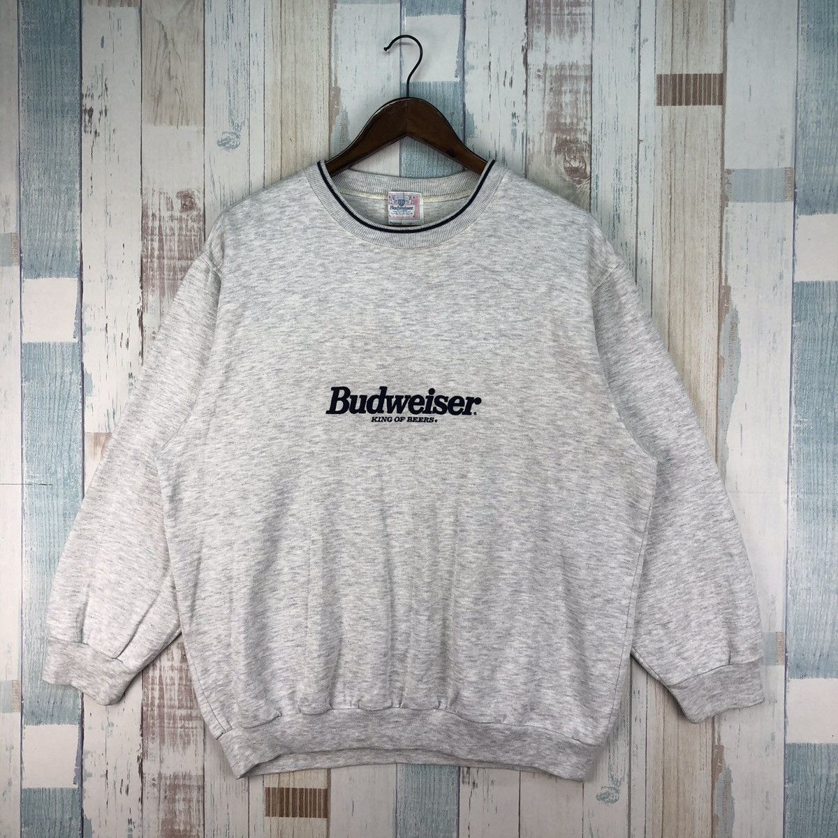 Budweiser × Vintage Vintage 90s Budweiser Embroidery Logo Sweashirt Size US L / EU 52-54 / 3 - 1 Thumbnail