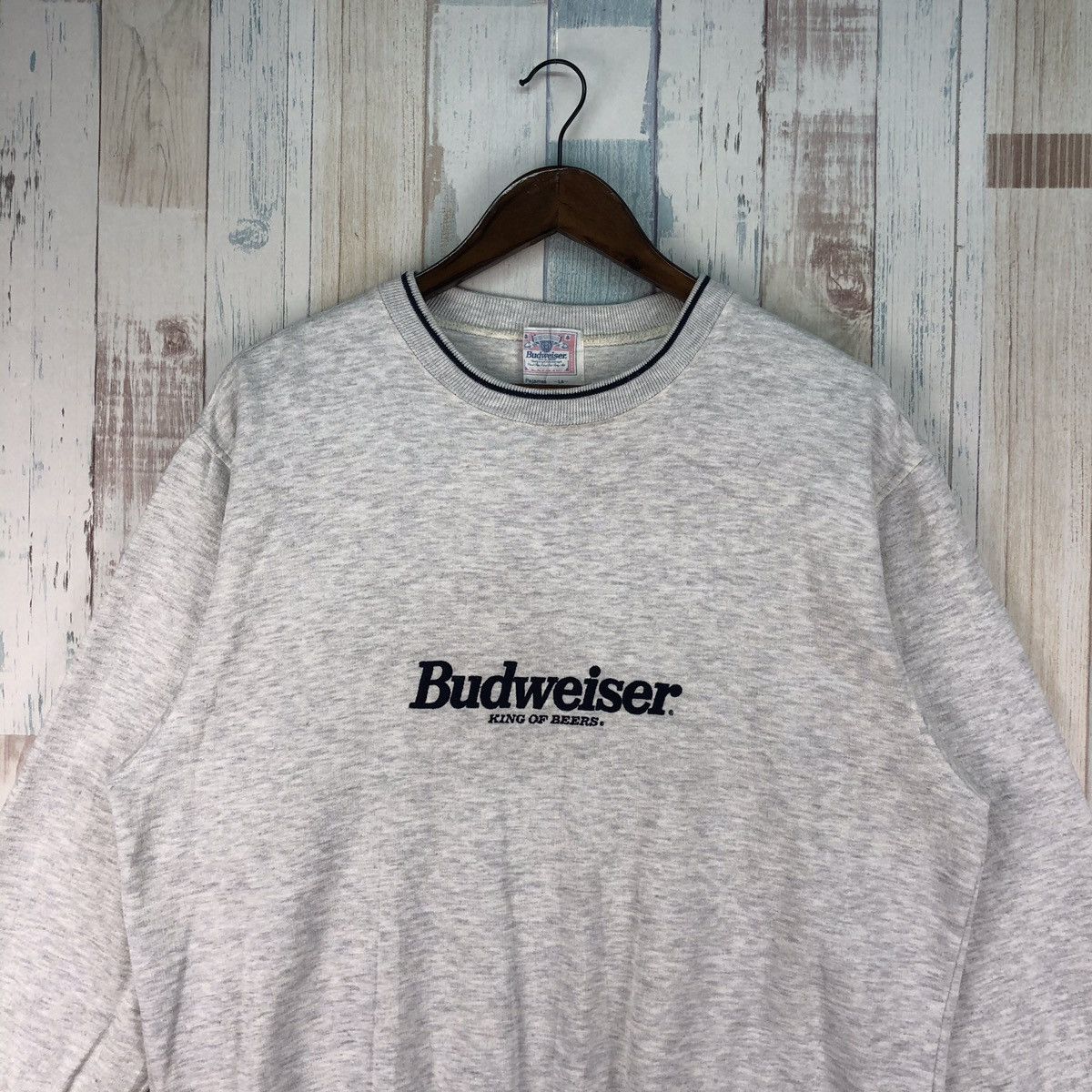 Budweiser × Vintage Vintage 90s Budweiser Embroidery Logo Sweashirt Size US L / EU 52-54 / 3 - 3 Thumbnail