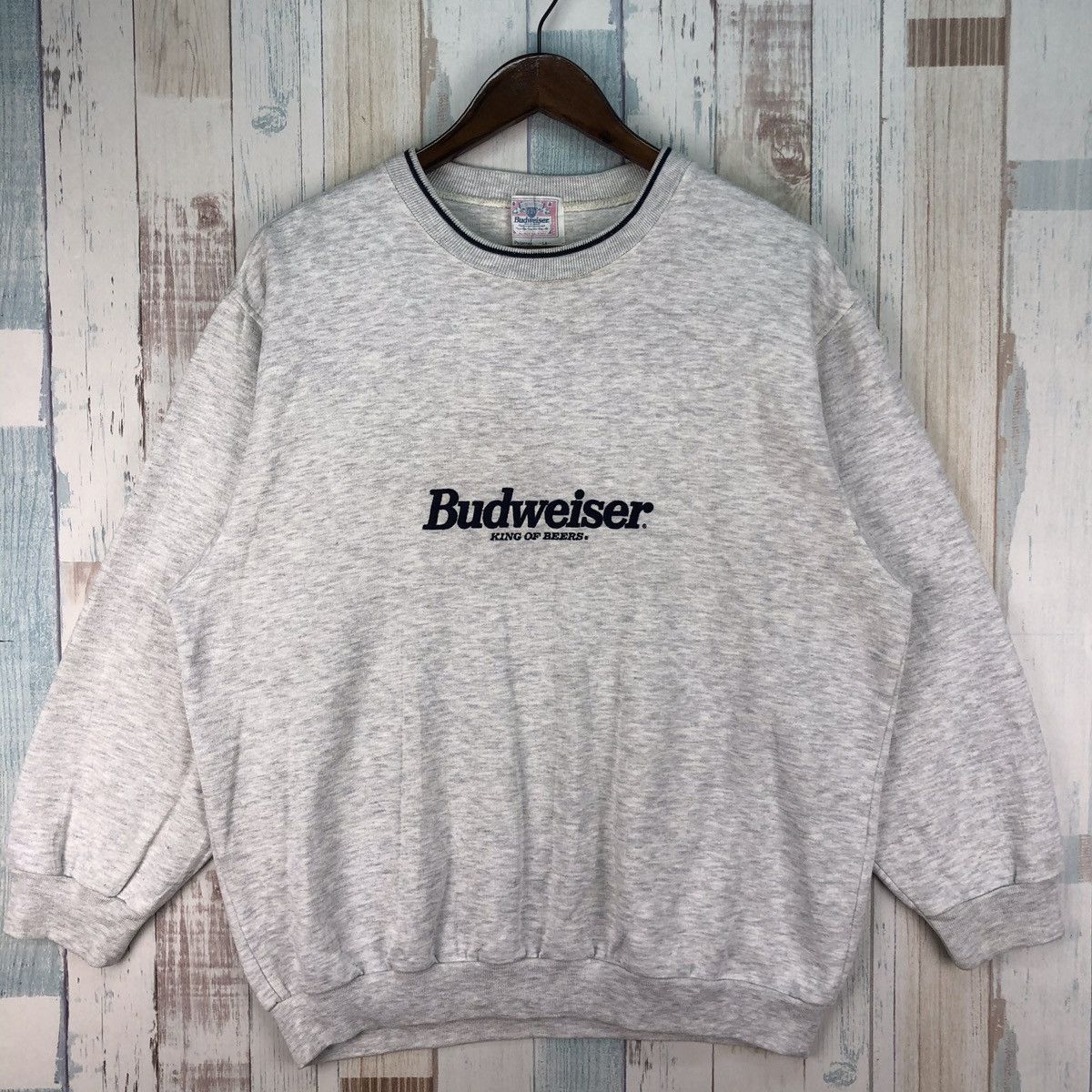 Budweiser × Vintage Vintage 90s Budweiser Embroidery Logo Sweashirt Size US L / EU 52-54 / 3 - 4 Thumbnail