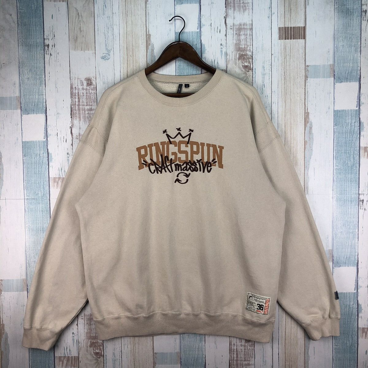 Ringspun × Vintage Vintage Ringspun Craft Massive Embroidery Logo Sweatshirt Size US M / EU 48-50 / 2 - 1 Thumbnail