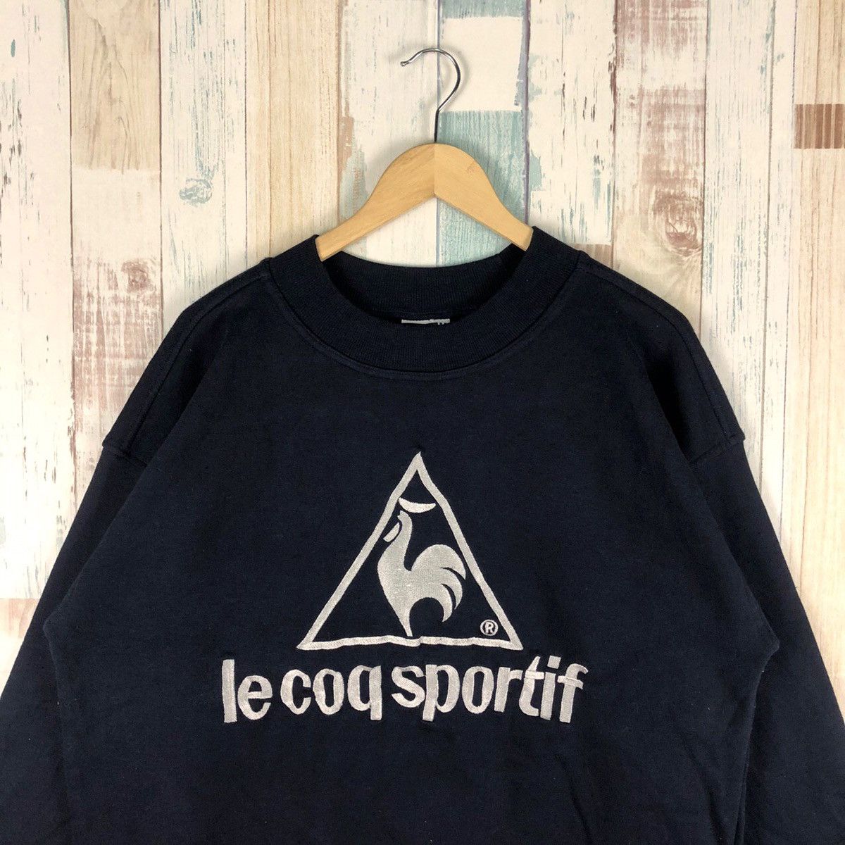 Le Coq Sportif × Vintage Vintage Le Coq Sportif Big Logo Embroidery Sweatshirt Size US XL / EU 56 / 4 - 2 Thumbnail