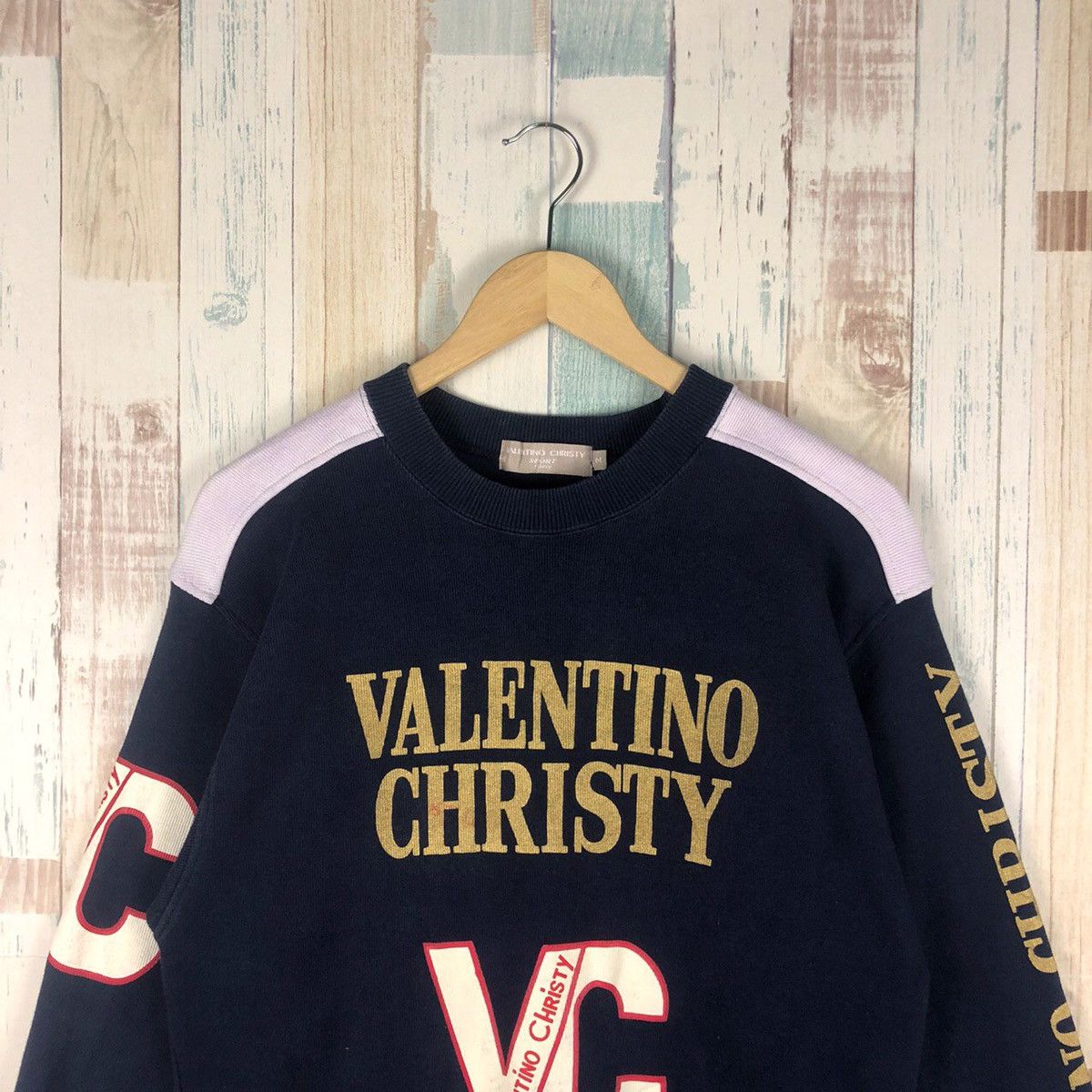 Valentino × Vintage Vintage Valentino Christy Sport Paris Sweatshirt Big Logo Size US M / EU 48-50 / 2 - 3 Thumbnail
