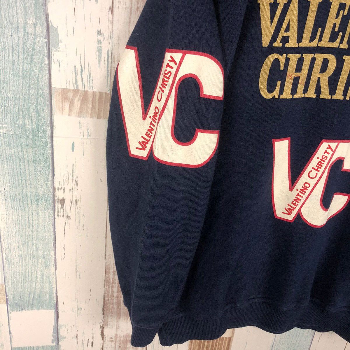 Valentino × Vintage Vintage Valentino Christy Sport Paris Sweatshirt Big Logo Size US M / EU 48-50 / 2 - 6 Thumbnail
