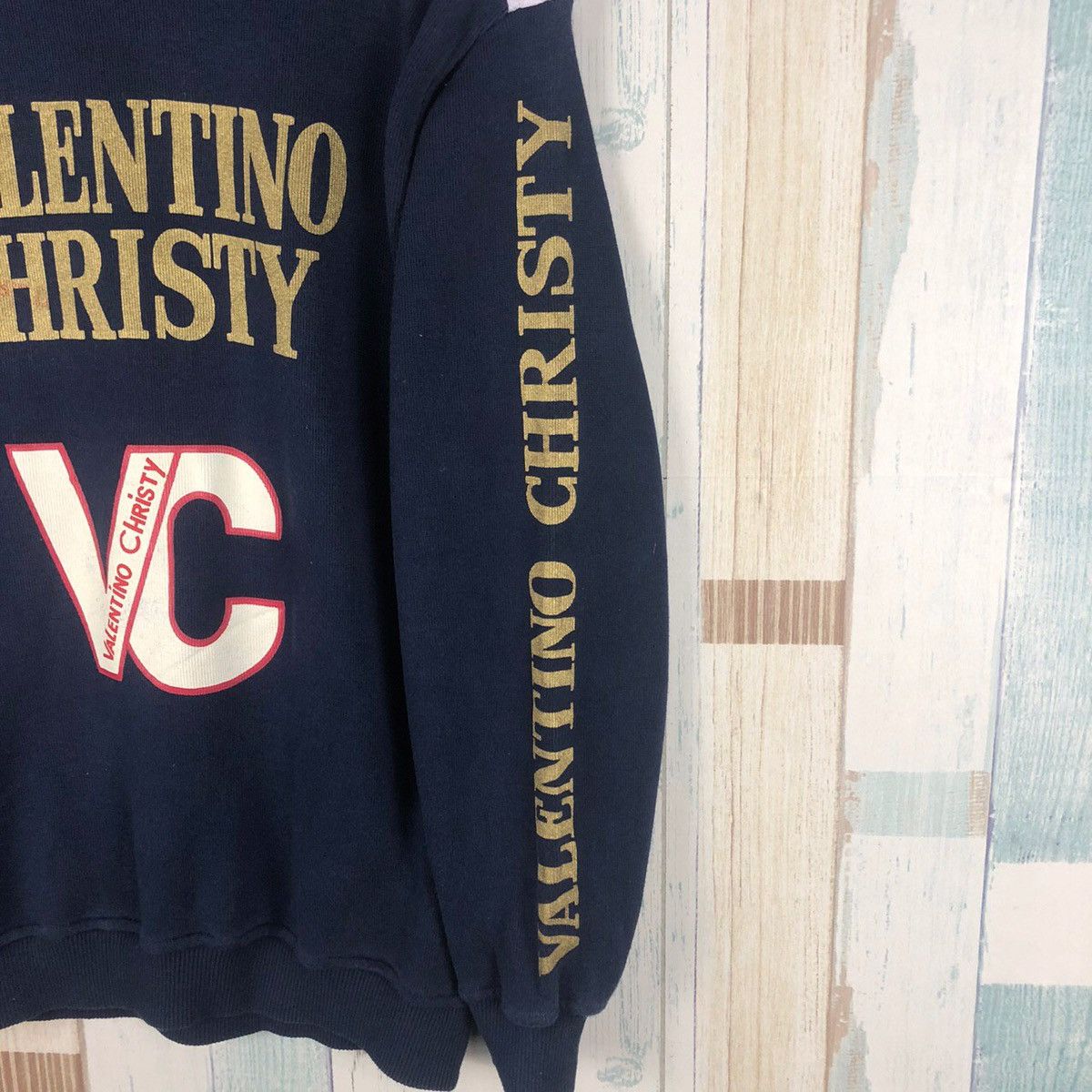 Valentino × Vintage Vintage Valentino Christy Sport Paris Sweatshirt Big Logo Size US M / EU 48-50 / 2 - 7 Thumbnail