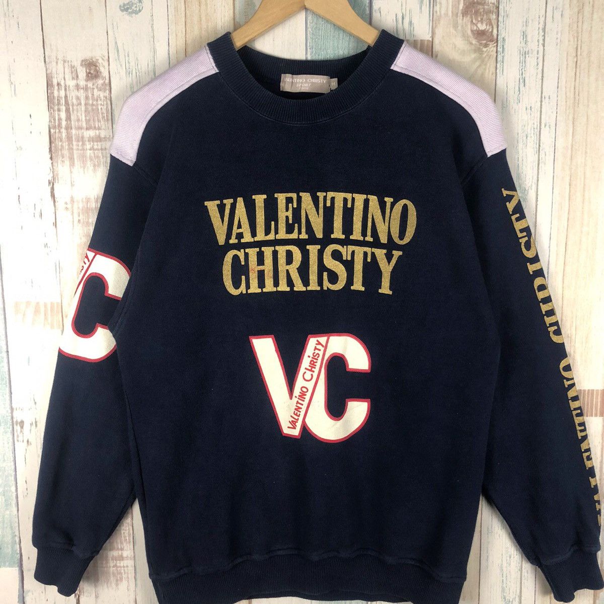 Valentino × Vintage Vintage Valentino Christy Sport Paris Sweatshirt Big Logo Size US M / EU 48-50 / 2 - 2 Thumbnail