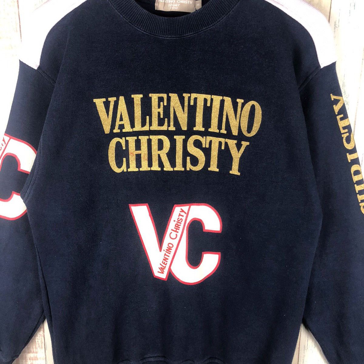 Valentino × Vintage Vintage Valentino Christy Sport Paris Sweatshirt Big Logo Size US M / EU 48-50 / 2 - 4 Thumbnail