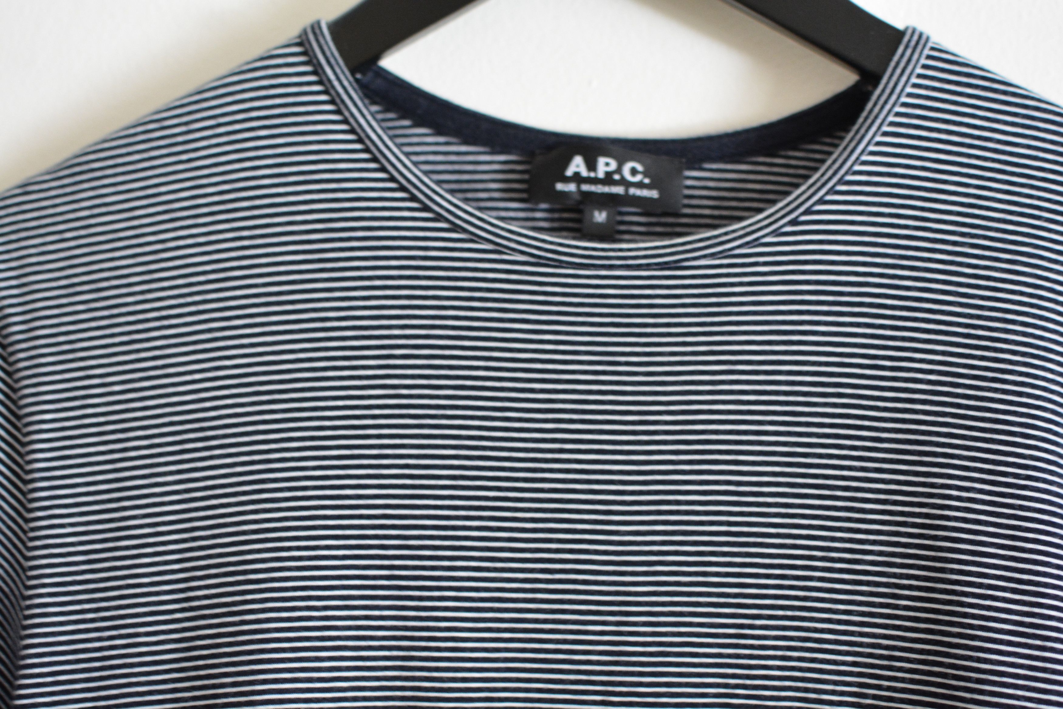 A.P.C. APC Striped Navy T Shirt Size US S / EU 44-46 / 1 - 3 Thumbnail