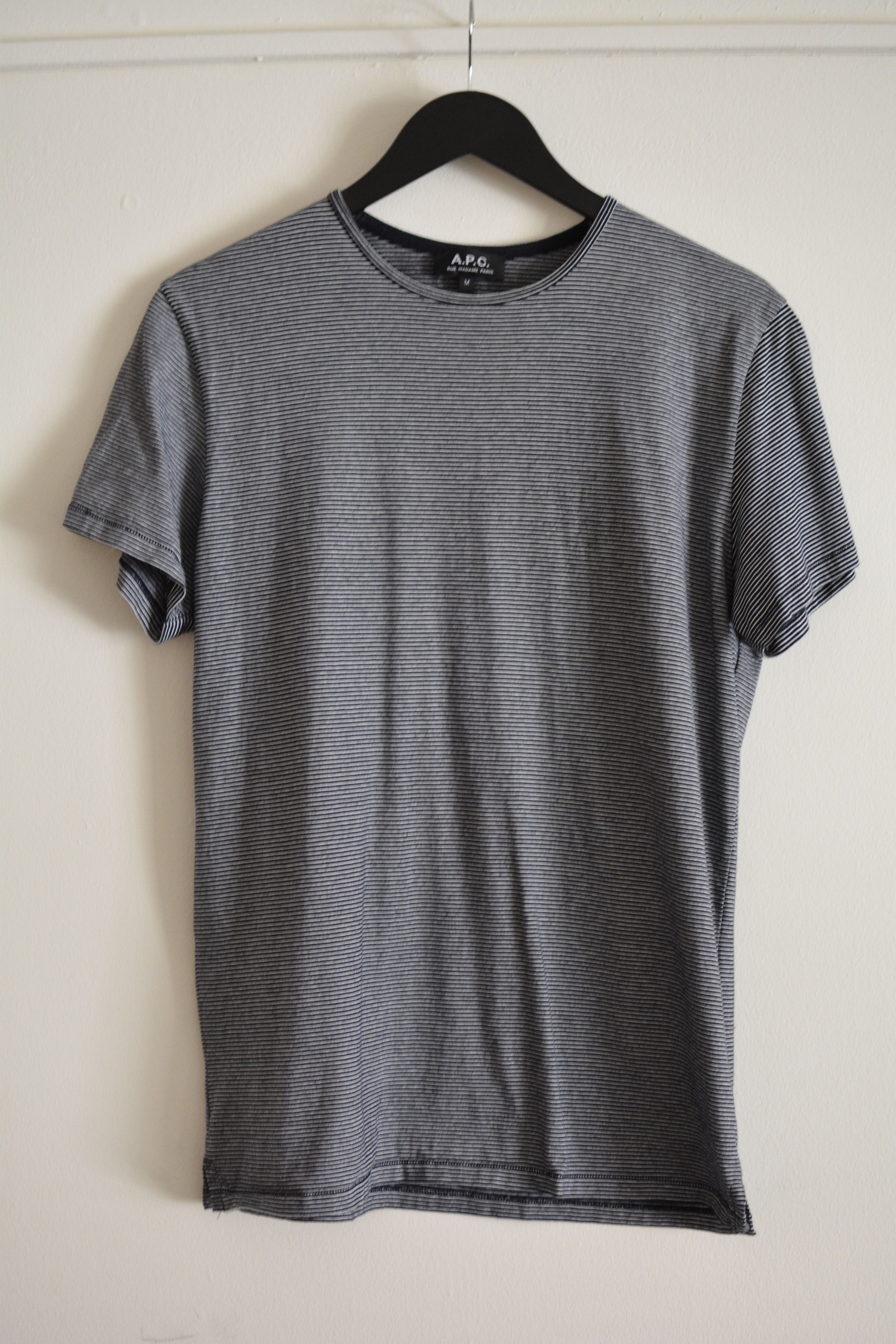 A.P.C. APC Striped Navy T Shirt Size US S / EU 44-46 / 1 - 1 Thumbnail