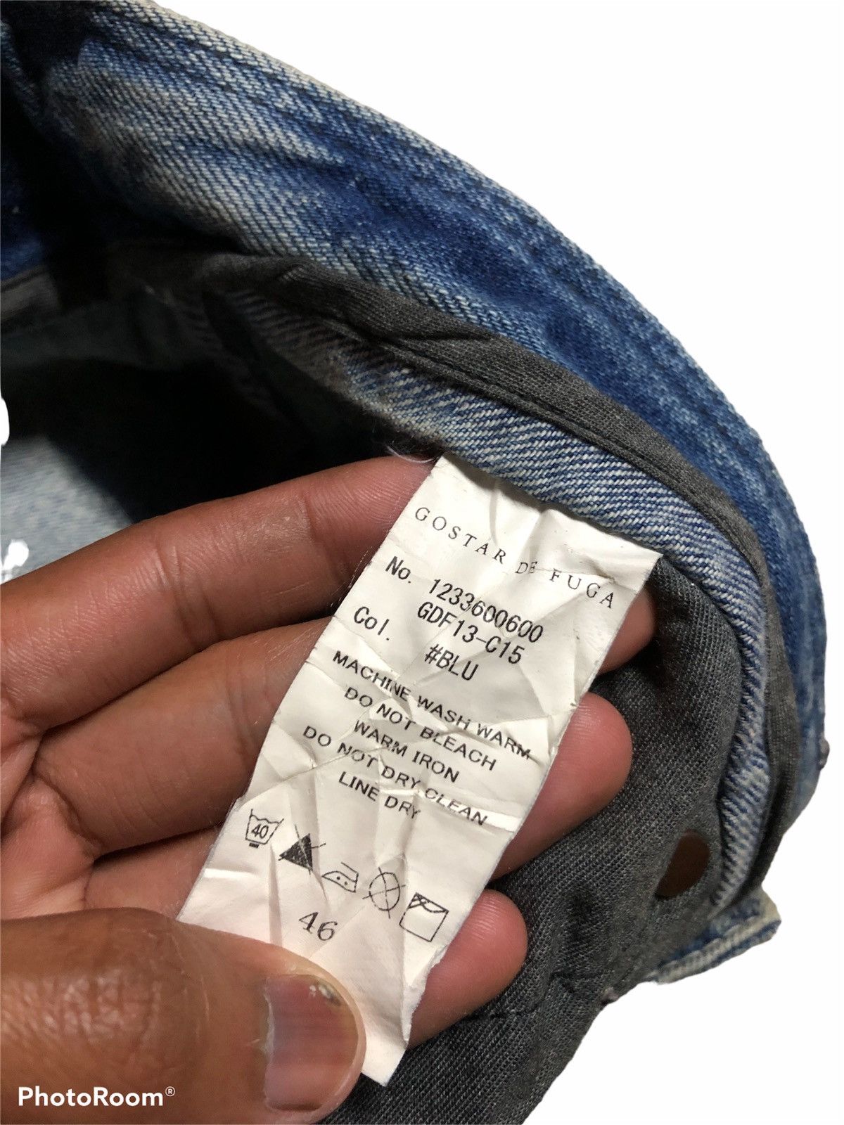 GOSTAR DE FUGA SELVEDGE⚡️⚡️DISTRESSED WASHED BLUE DENIM Size US 33 - 4 Thumbnail