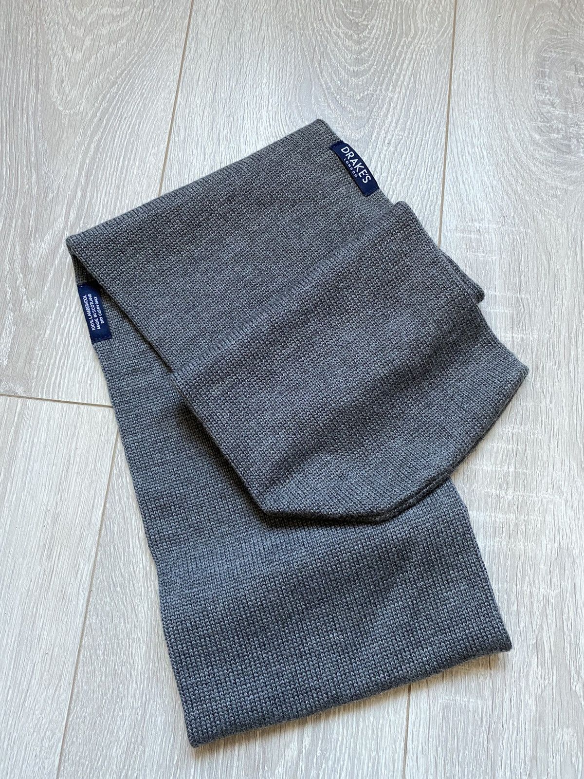 Drake's Scarf drakes made in Scotland lambs wool knitted Size ONE SIZE - 1 Thumbnail