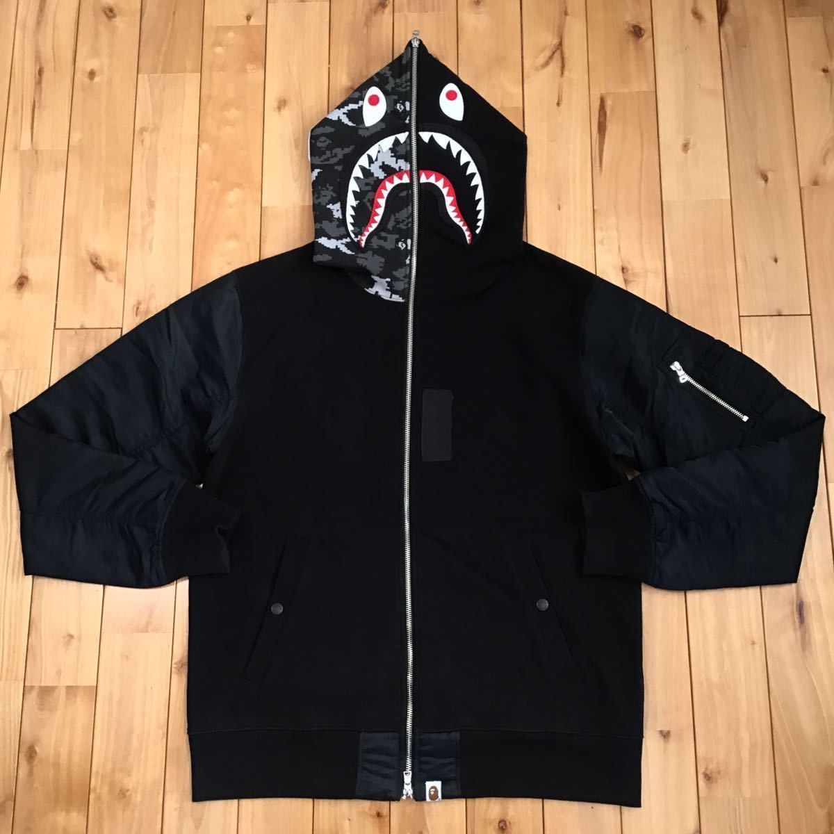 Bape BAPE Digital Camo Military Shark Full Zip Hoodie jacket | Grailed