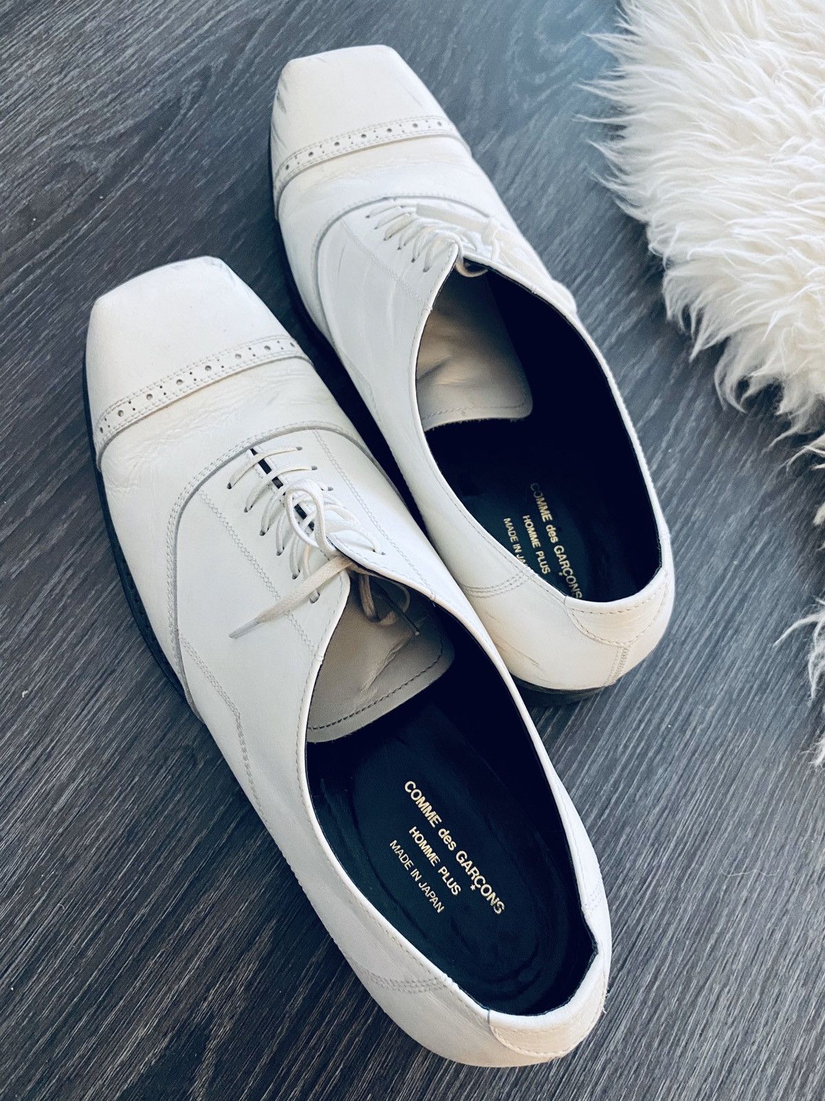 Comme des Garcons × Comme des Garcons Homme Plus × Comme des Garcons PLAY Extremely Limited Rare CDG Homme Plus Leather Lace Up Shoes Size US 10.5 / EU 43-44 - 2 Thumbnail