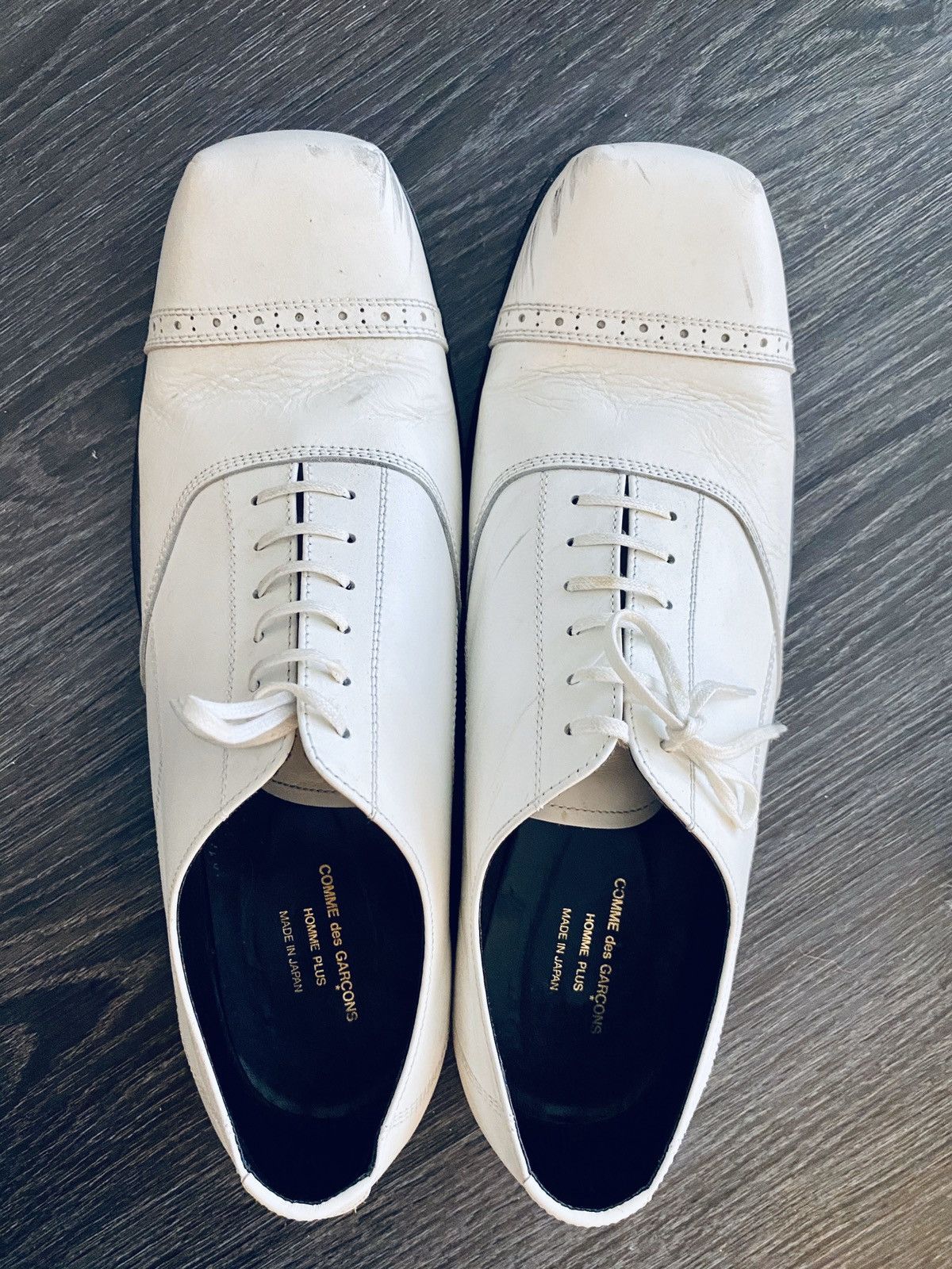 Comme des Garcons × Comme des Garcons Homme Plus × Comme des Garcons PLAY Extremely Limited Rare CDG Homme Plus Leather Lace Up Shoes Size US 10.5 / EU 43-44 - 1 Thumbnail