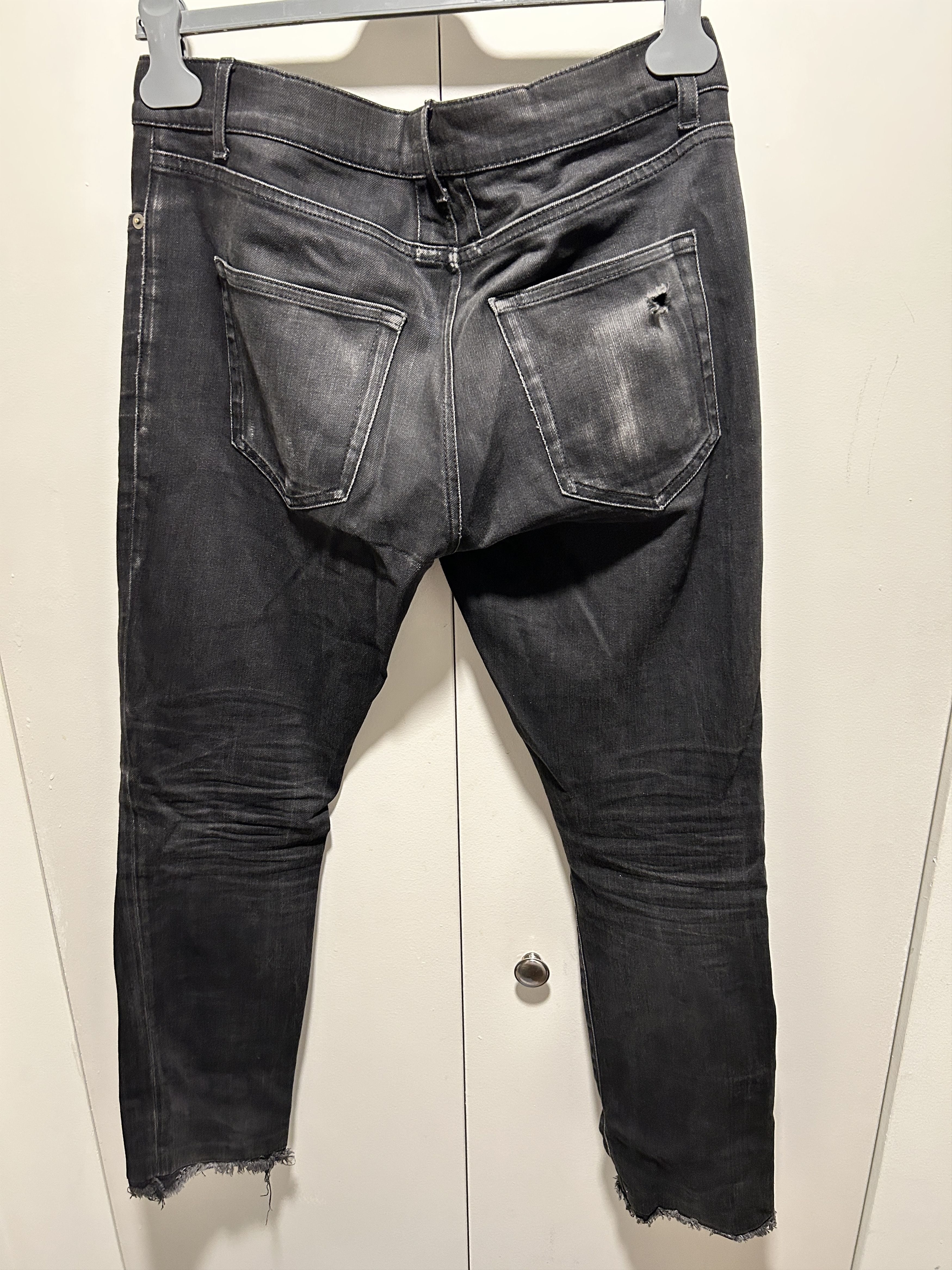 Hedi Slimane SAINT LAURENT Paris SLP D01 Raw Hem Denim Black Jeans Size US 32 / EU 48 - 3 Thumbnail