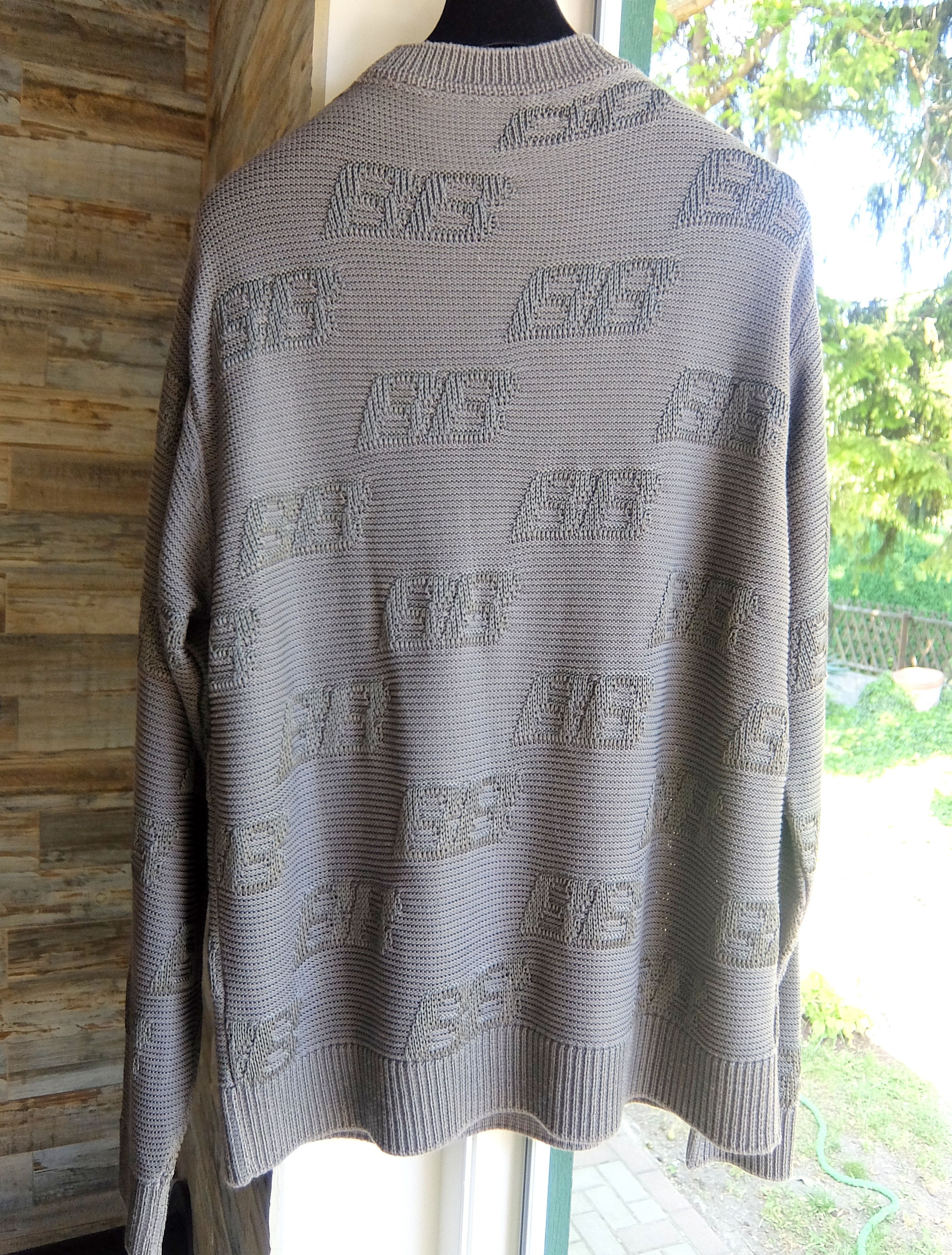 Balenciaga Balenciaga Sweater L grey monogram knit bb logo Size US L / EU 52-54 / 3 - 6 Thumbnail