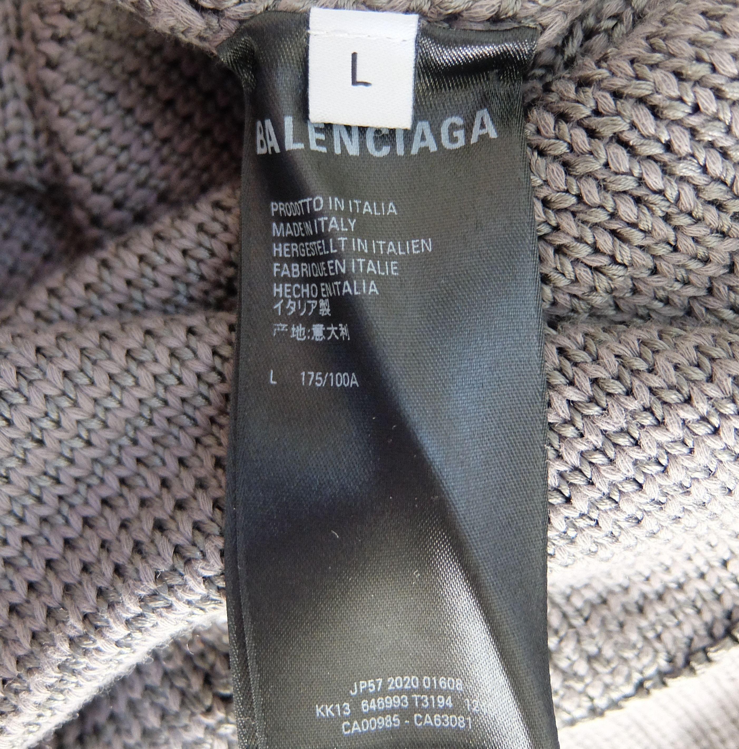 Balenciaga Balenciaga Sweater L grey monogram knit bb logo Size US L / EU 52-54 / 3 - 9 Thumbnail