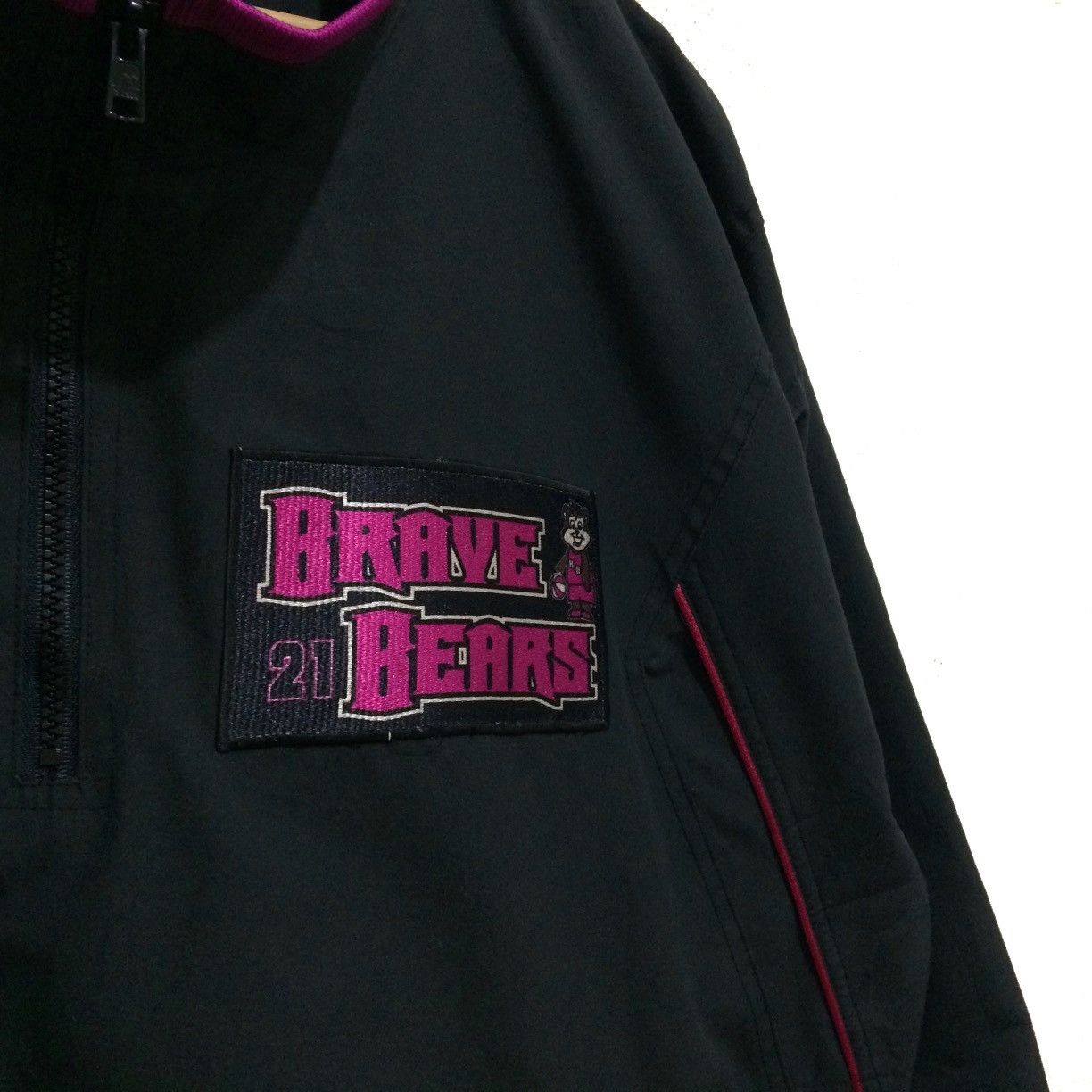 NBA × Vintage Vintage BRAVE BEARS embroidery Half Zipper Nylon Windbreaker Size US L / EU 52-54 / 3 - 2 Thumbnail