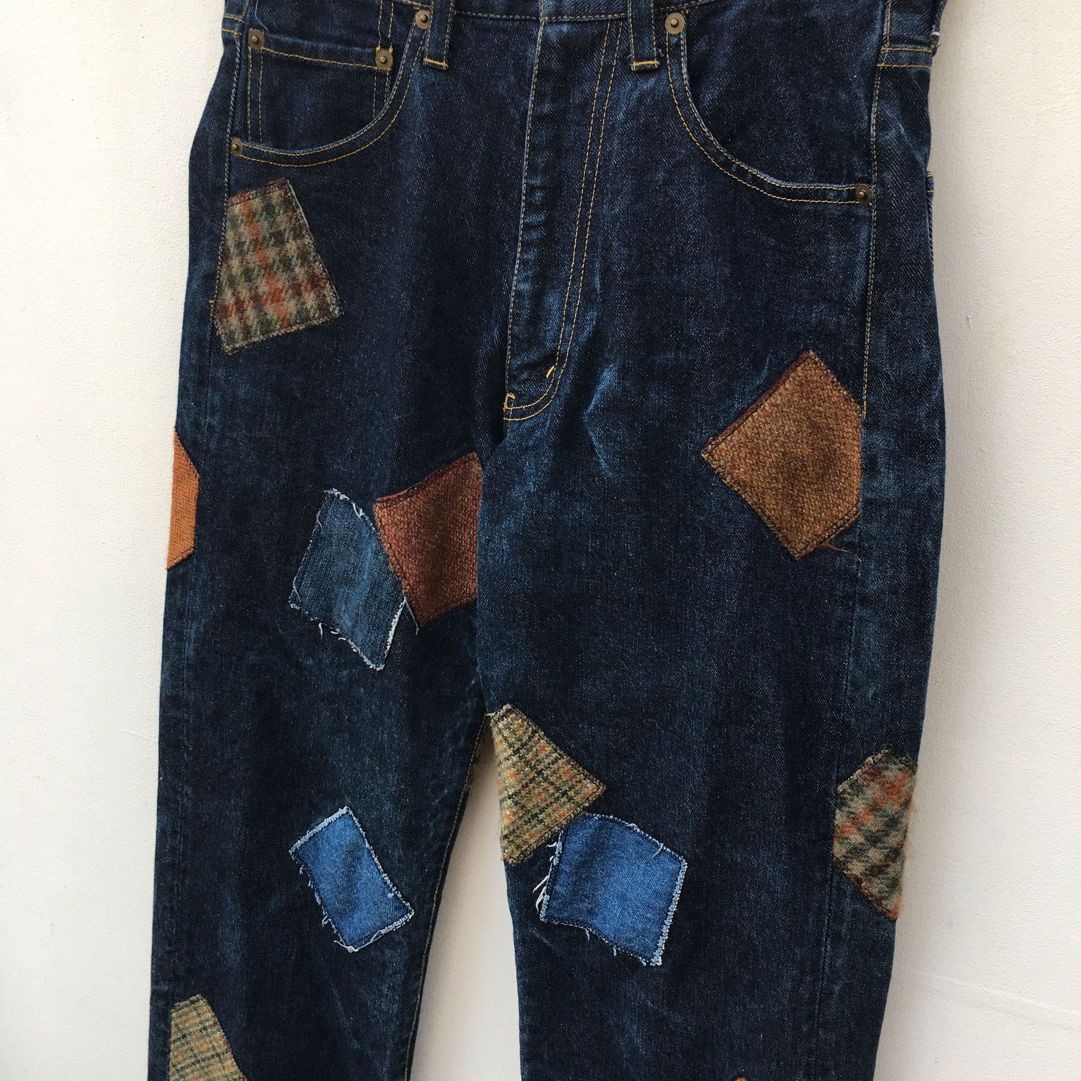 Japanese Brand Karl Helmut Collection Patchwork Patch Art Craft Size US 29 - 2 Thumbnail
