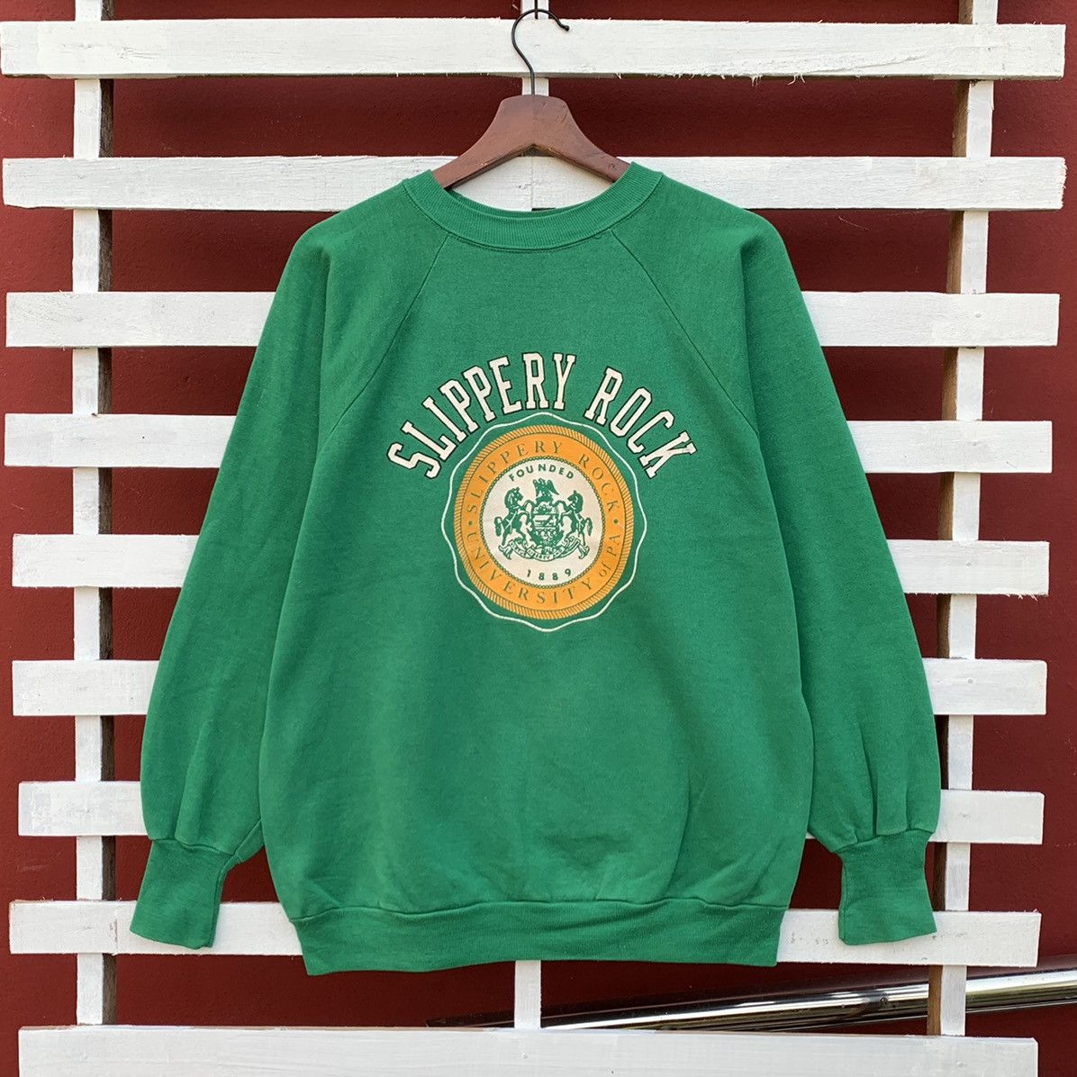 Logo 7 × Vintage Vintage 1990s LOGO 7 Slippery Rock University Crewneck Size US M / EU 48-50 / 2 - 1 Thumbnail