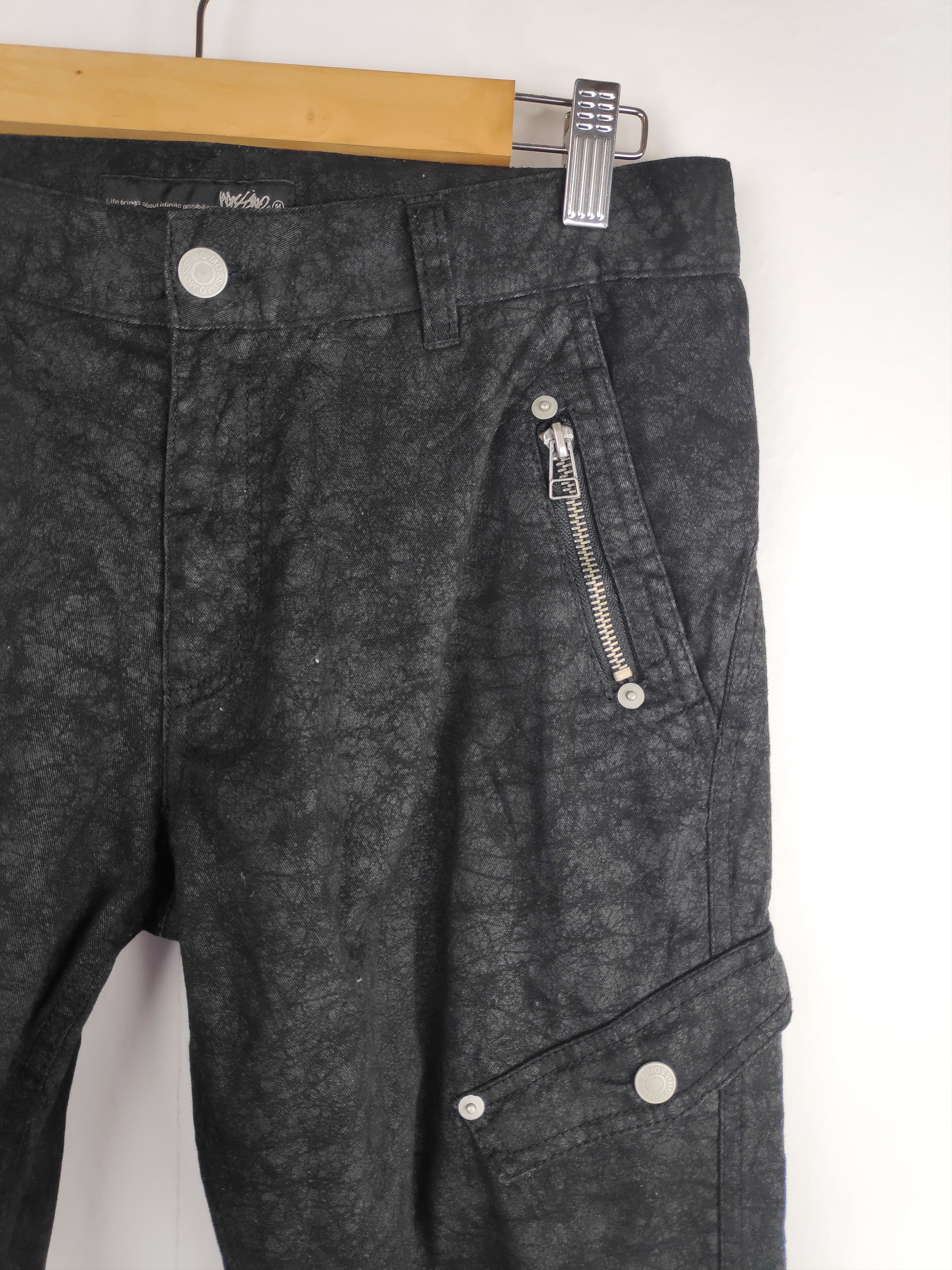 Designer × Japanese Brand Mossimo Jeans Zipper Punk Design Multi Pocket Black Cargo Size US 30 / EU 46 - 6 Thumbnail