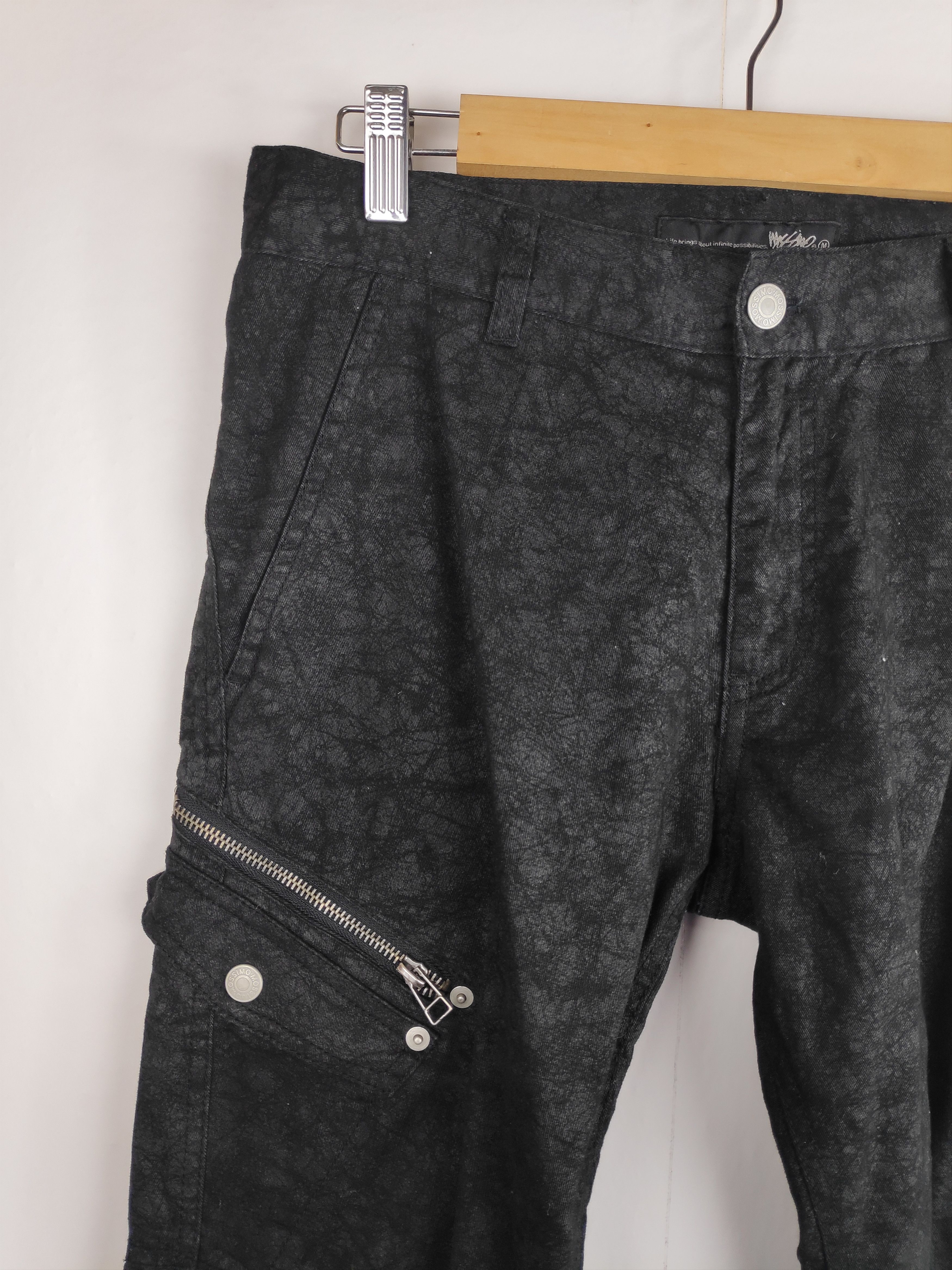 Designer × Japanese Brand Mossimo Jeans Zipper Punk Design Multi Pocket Black Cargo Size US 30 / EU 46 - 9 Thumbnail