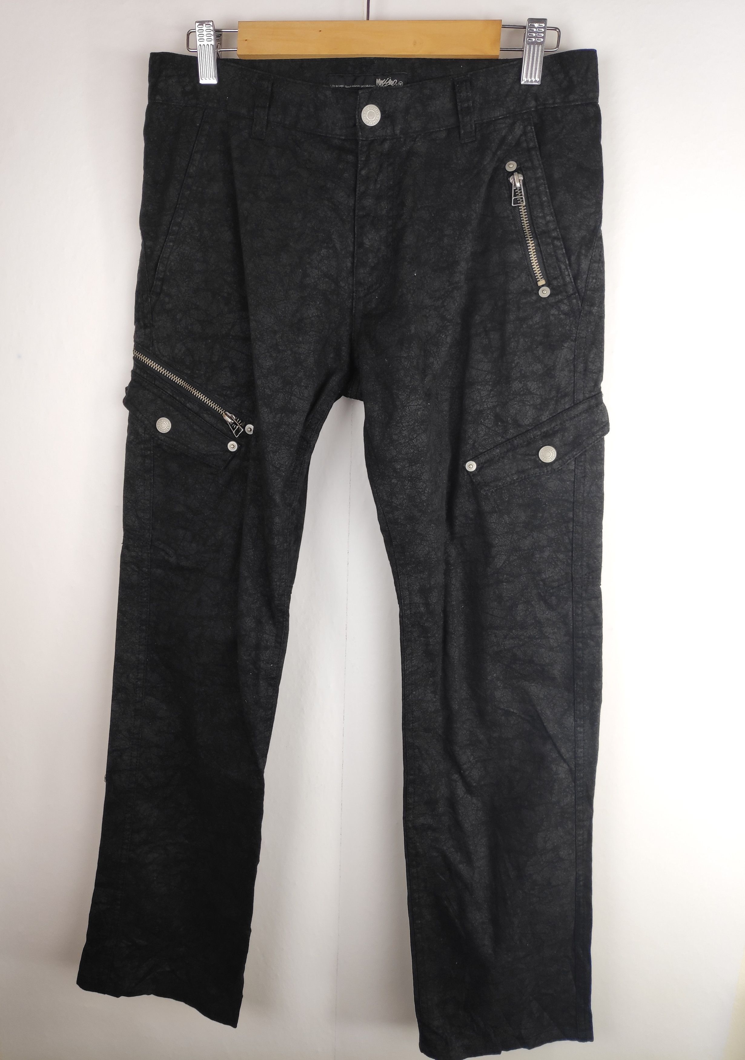 Designer × Japanese Brand Mossimo Jeans Zipper Punk Design Multi Pocket Black Cargo Size US 30 / EU 46 - 2 Thumbnail