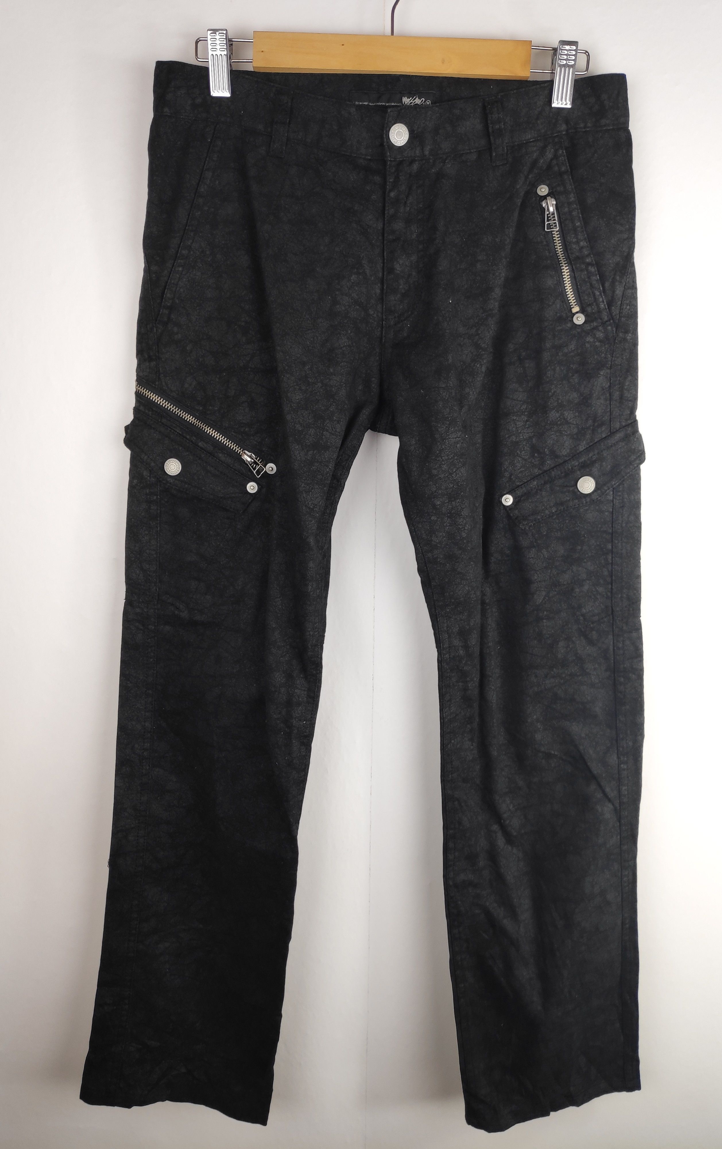 Designer × Japanese Brand Mossimo Jeans Zipper Punk Design Multi Pocket Black Cargo Size US 30 / EU 46 - 1 Thumbnail