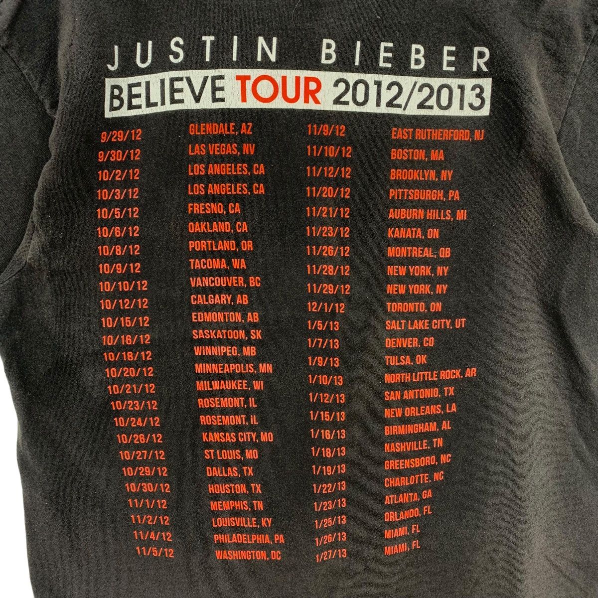 Justin Bieber Rare!! JUSTIN BIEBER Believe tour 2012-13 tour