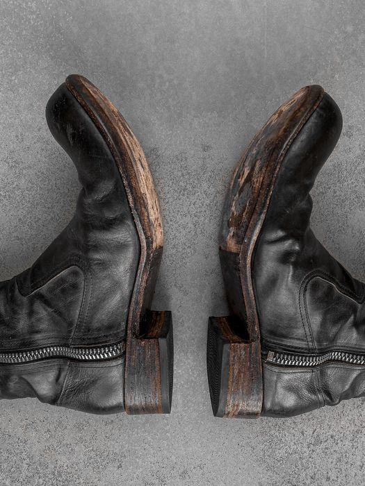 Attachment AA92452 Calf Leather Side Zip Boots Grailed