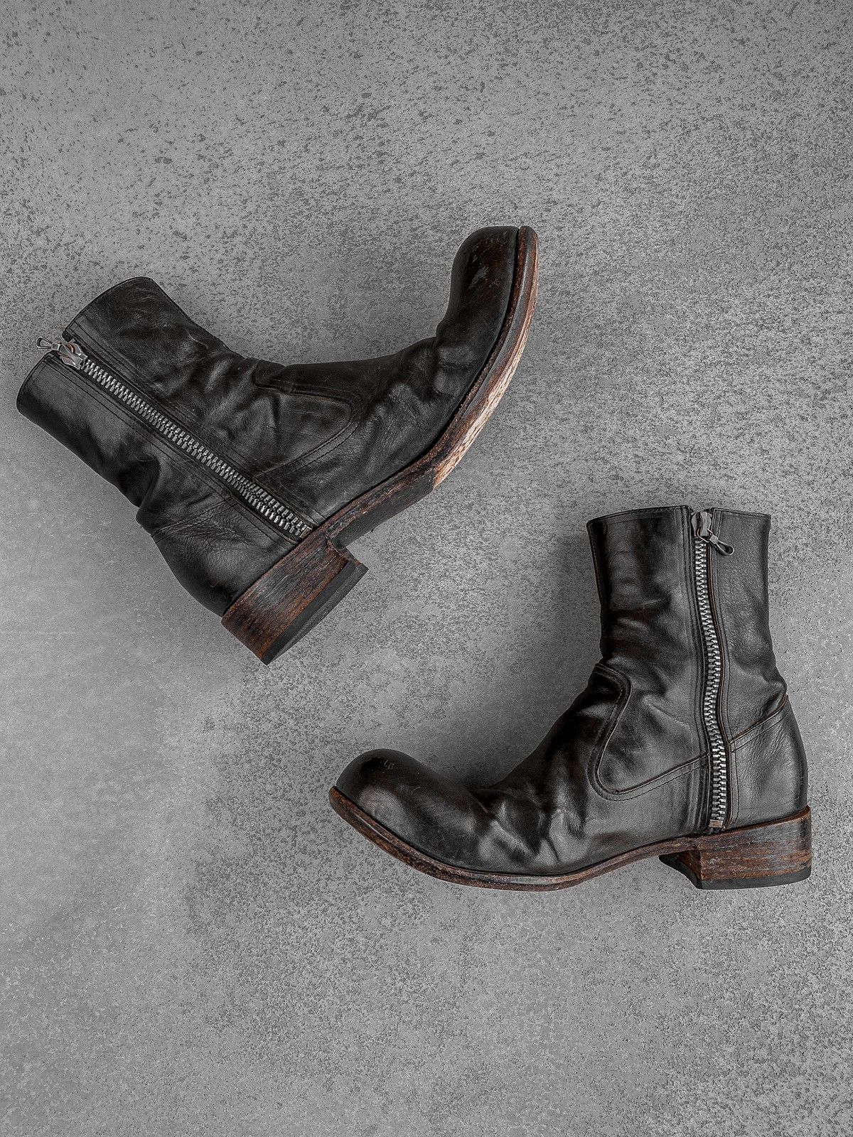 Attachment AA92452 Calf Leather Side Zip Boots Grailed