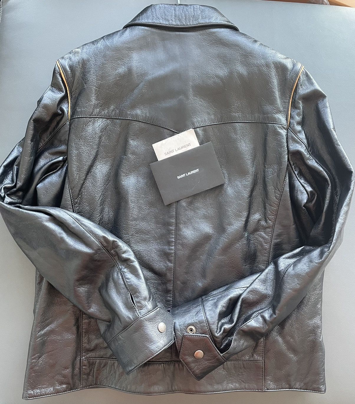 Saint Laurent Paris $5k Value Brand New Super Runway Lambskin Leather Jacket Size US L / EU 52-54 / 3 - 18 Thumbnail